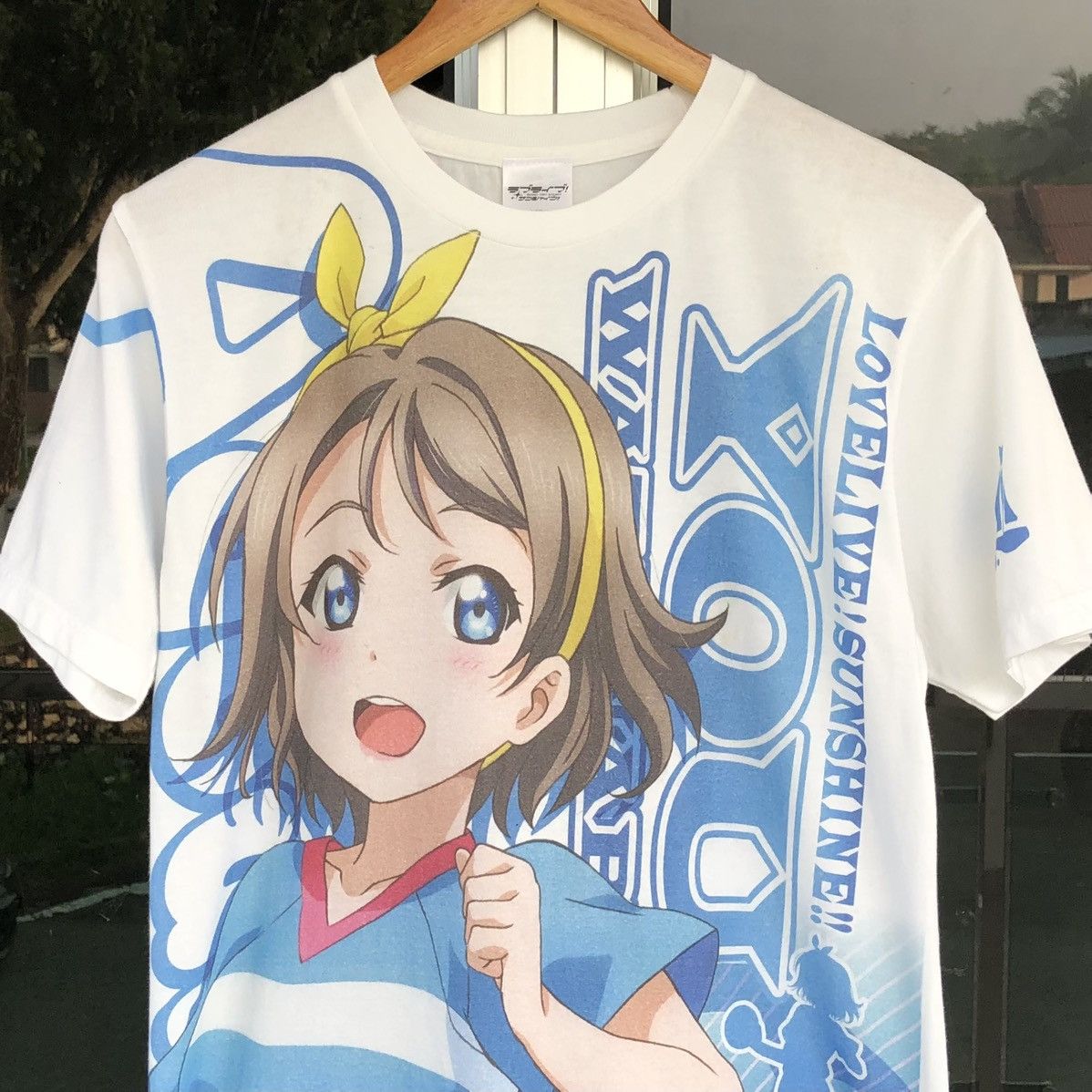 Anime Watanabe You Full Graphic T-Shirt Aqours SPORTS White M Size US M / EU 48-50 / 2 - 2 Thumbnail