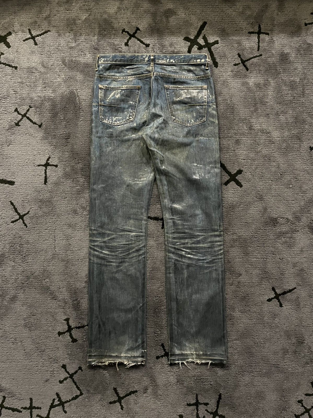 Dior × Hedi Slimane AW03 Luster Waxed Clawmark Denim Jeans Size US 32 / EU 48 - 6 Thumbnail