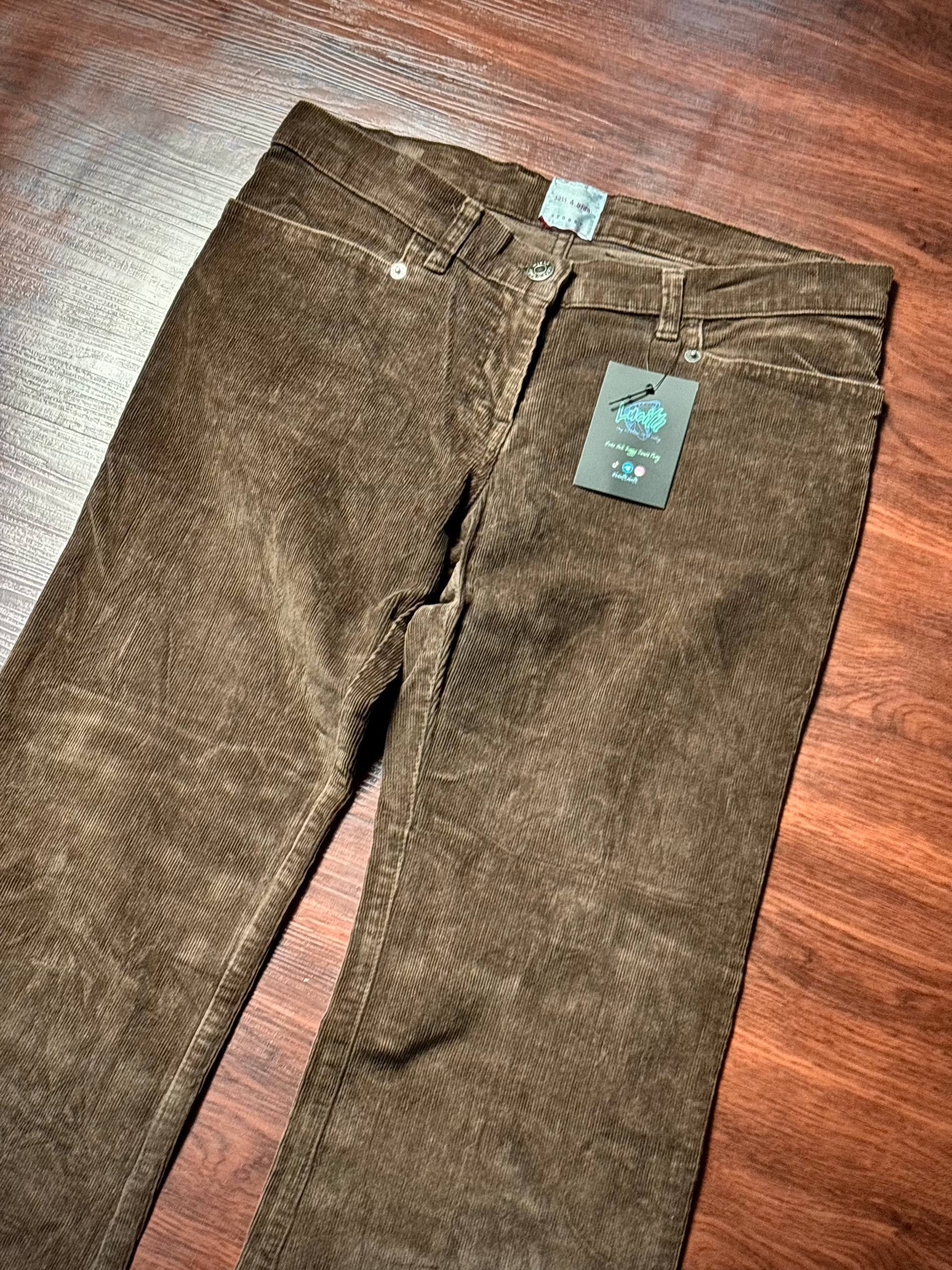 If Six Was Nine Vintage Y2K Brown Corduroy Flare Pants Clean Wide Leg Size 30" / US 8 / IT 44 - 3 Thumbnail