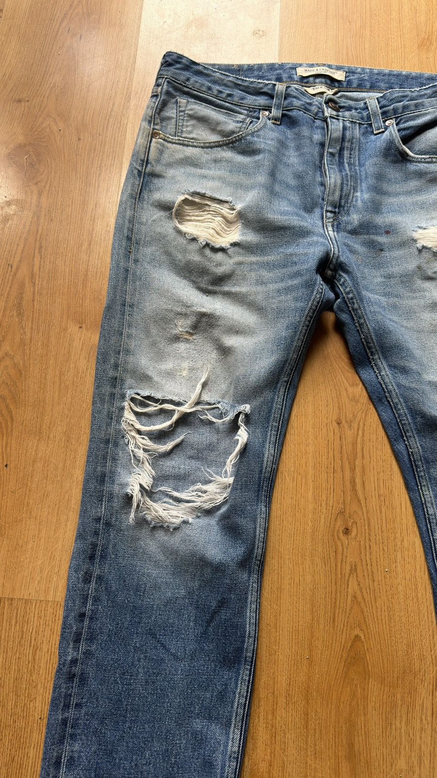 Levi's Made & Crafted LEVI’S Made & Crafted Slim Distressed Denim Jeans 33 Boho Size US 33 - 1 Thumbnail