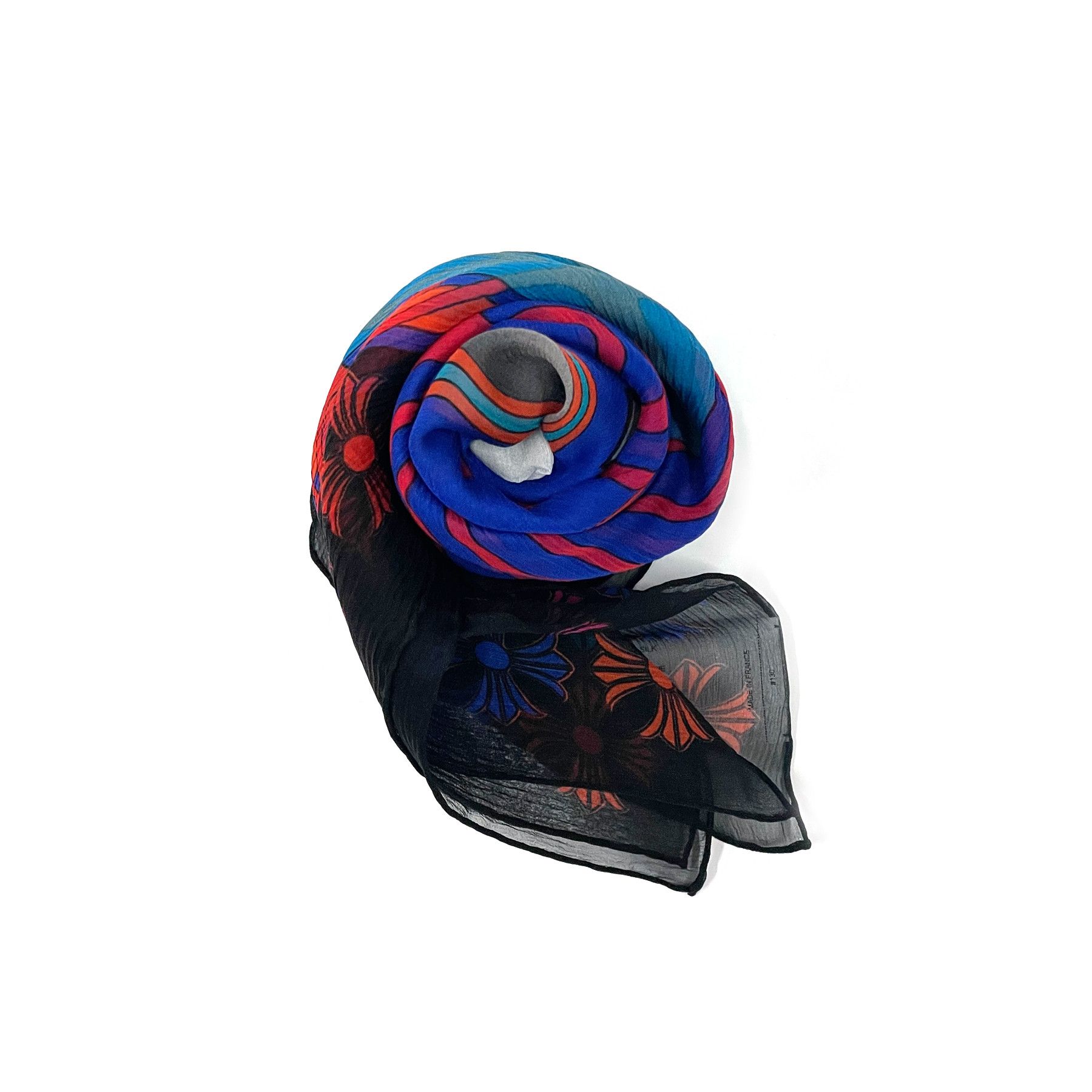 Chrome Hearts Chrome Hearts Mapplethorpe Multi-Color Cross Blue Silk Scarf Size ONE SIZE - 3 Thumbnail