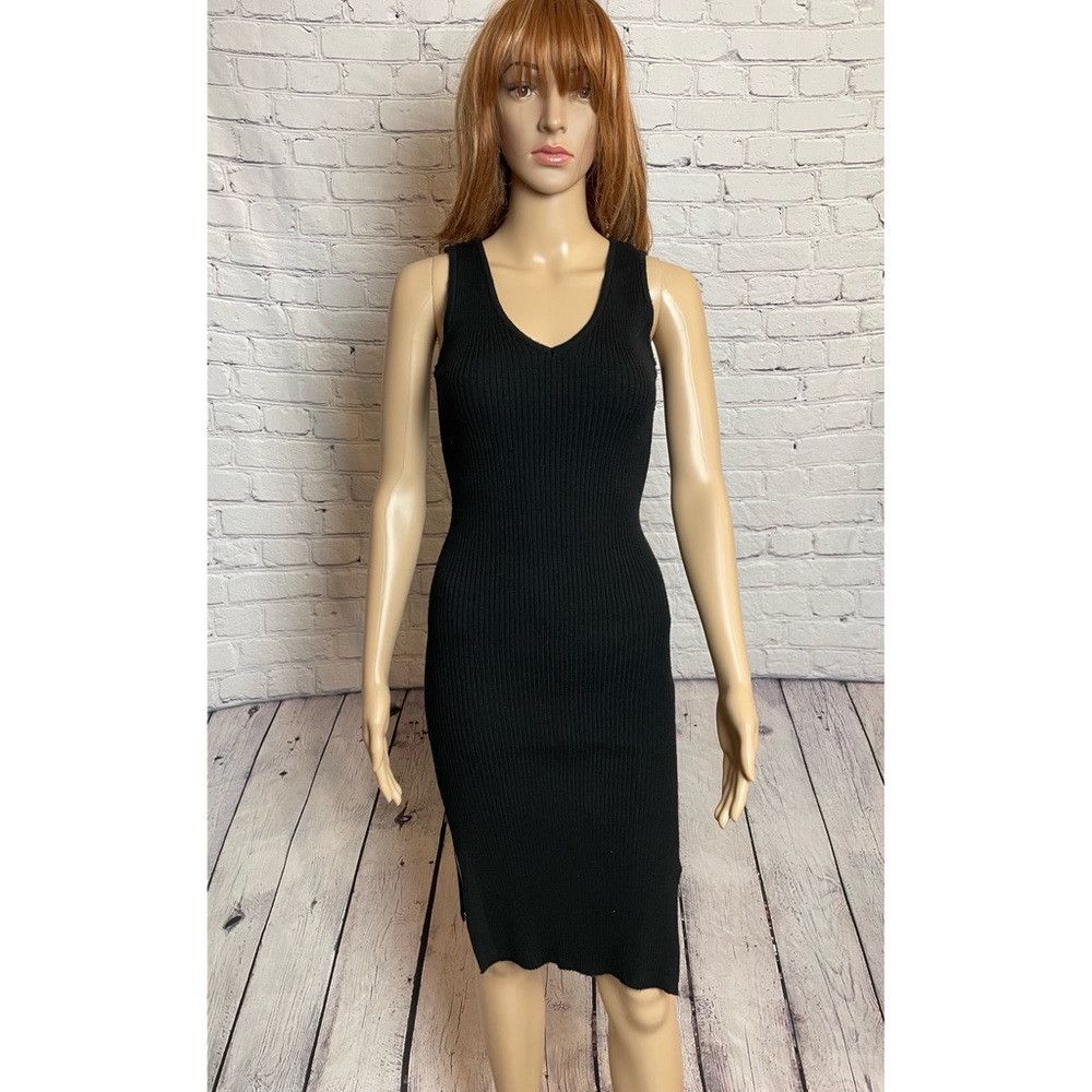 Magaschoni NWT New Magaschoni Sleeveless V-neck Ribbed Black Dress Siz Size S / US 4 / IT 40 - 2 Thumbnail