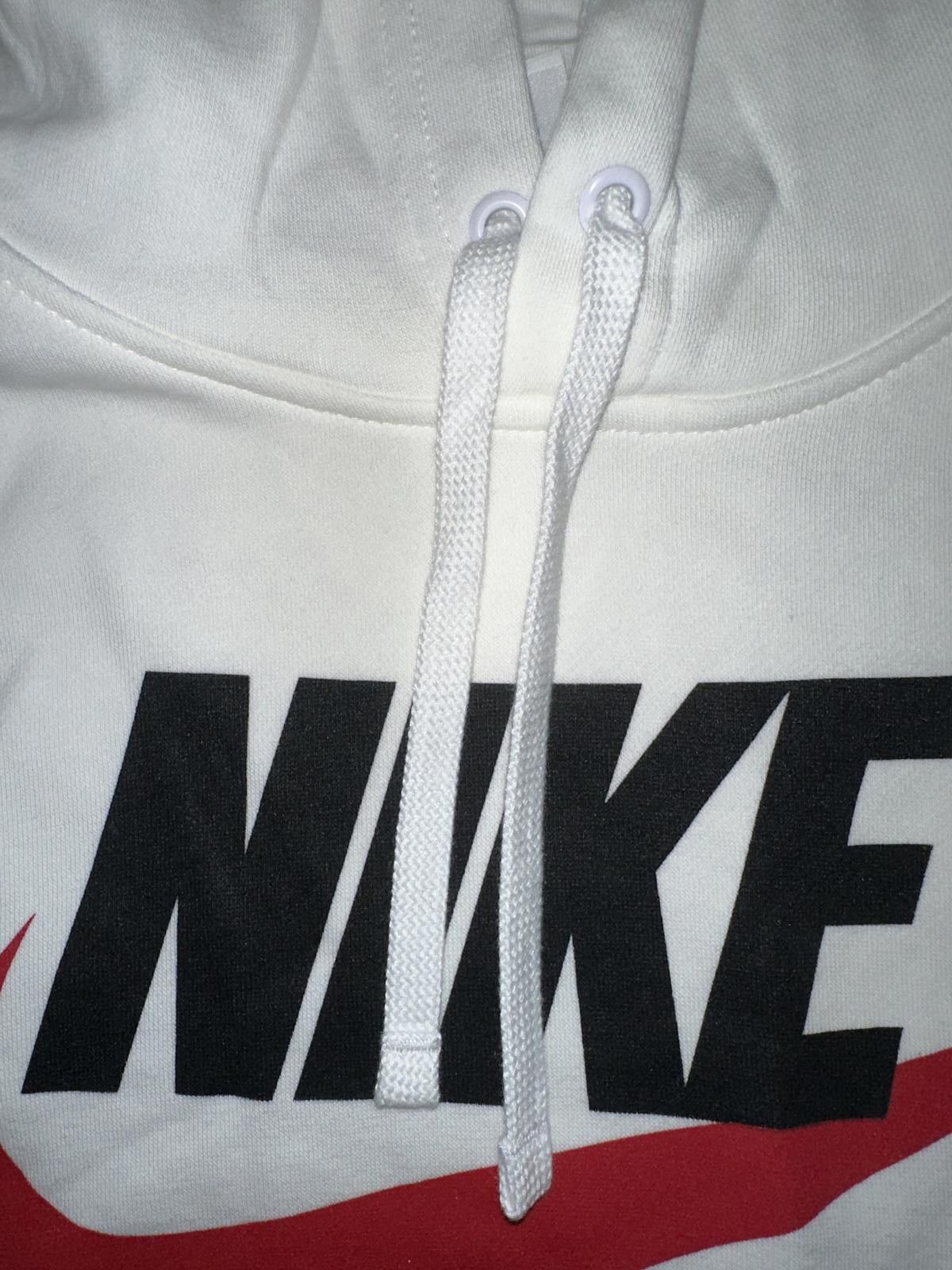 Nike Men's Club Fleece Football White/Black/Red Hoodie