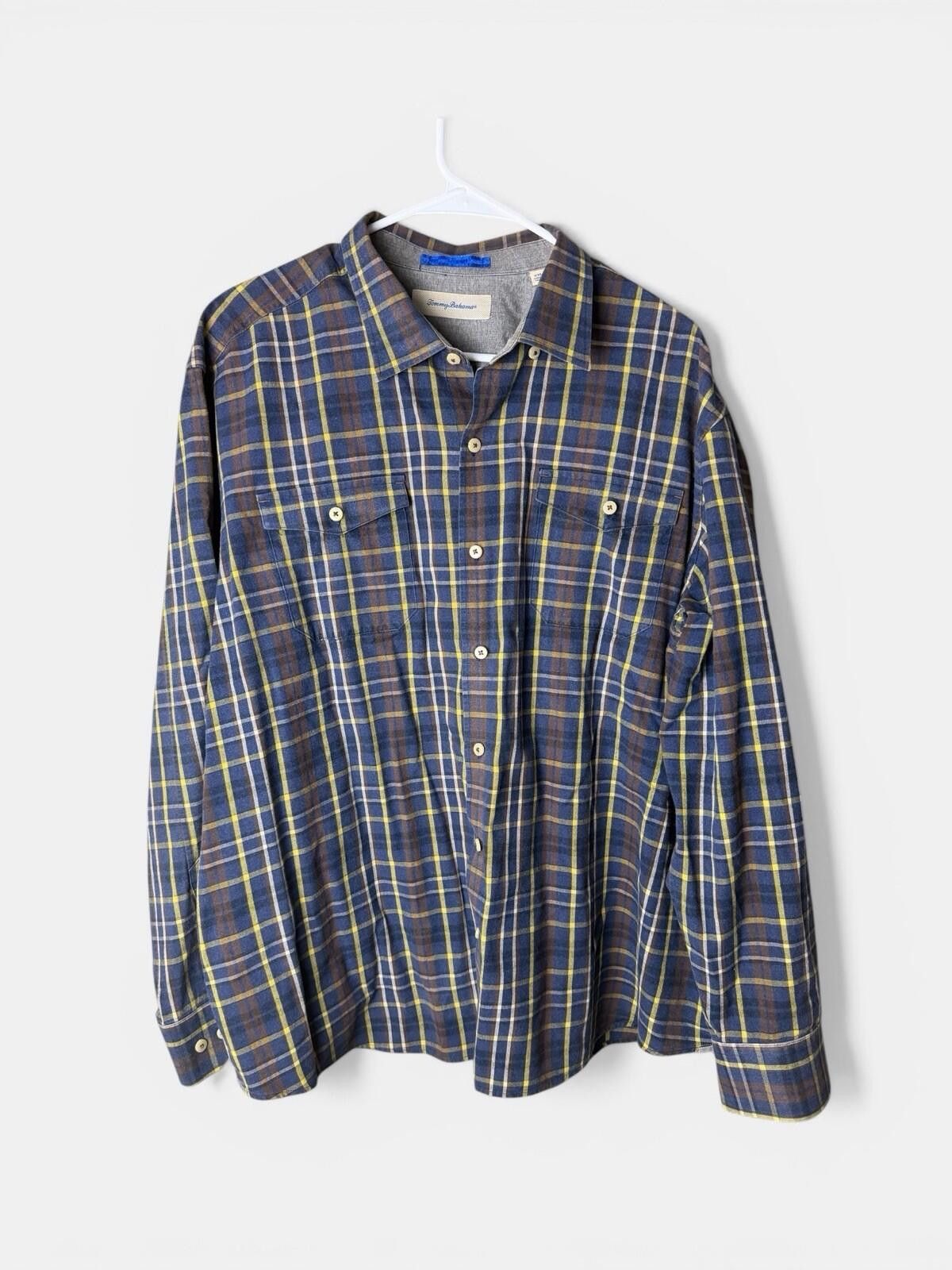 Tommy Bahama Tommy Bahama Mens XXL Plaid Long Sleeve Button Up Cotton Size US XL / EU 56 / 4 - 1 Thumbnail
