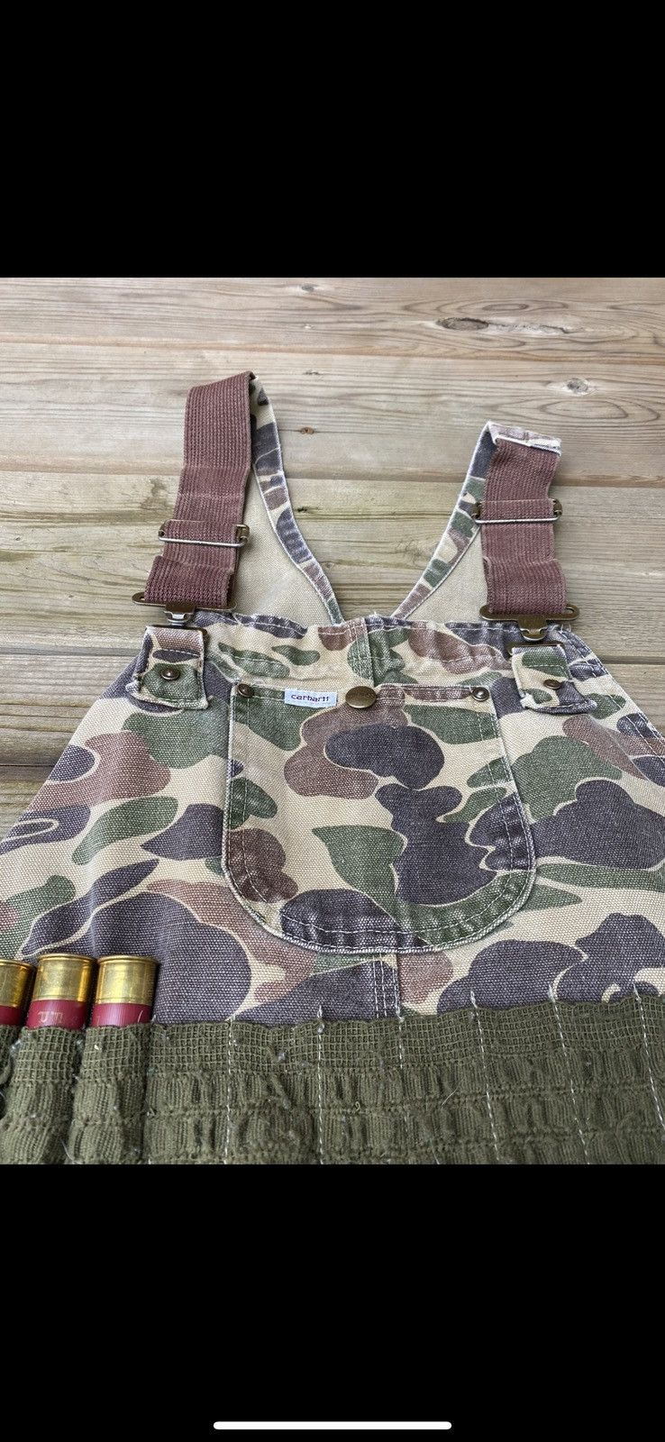 Carhartt × Vintage RARE Vintage 80s Carhartt Duck Camo Hunting Overalls Pants Size US 38 / EU 54 - 2 Thumbnail