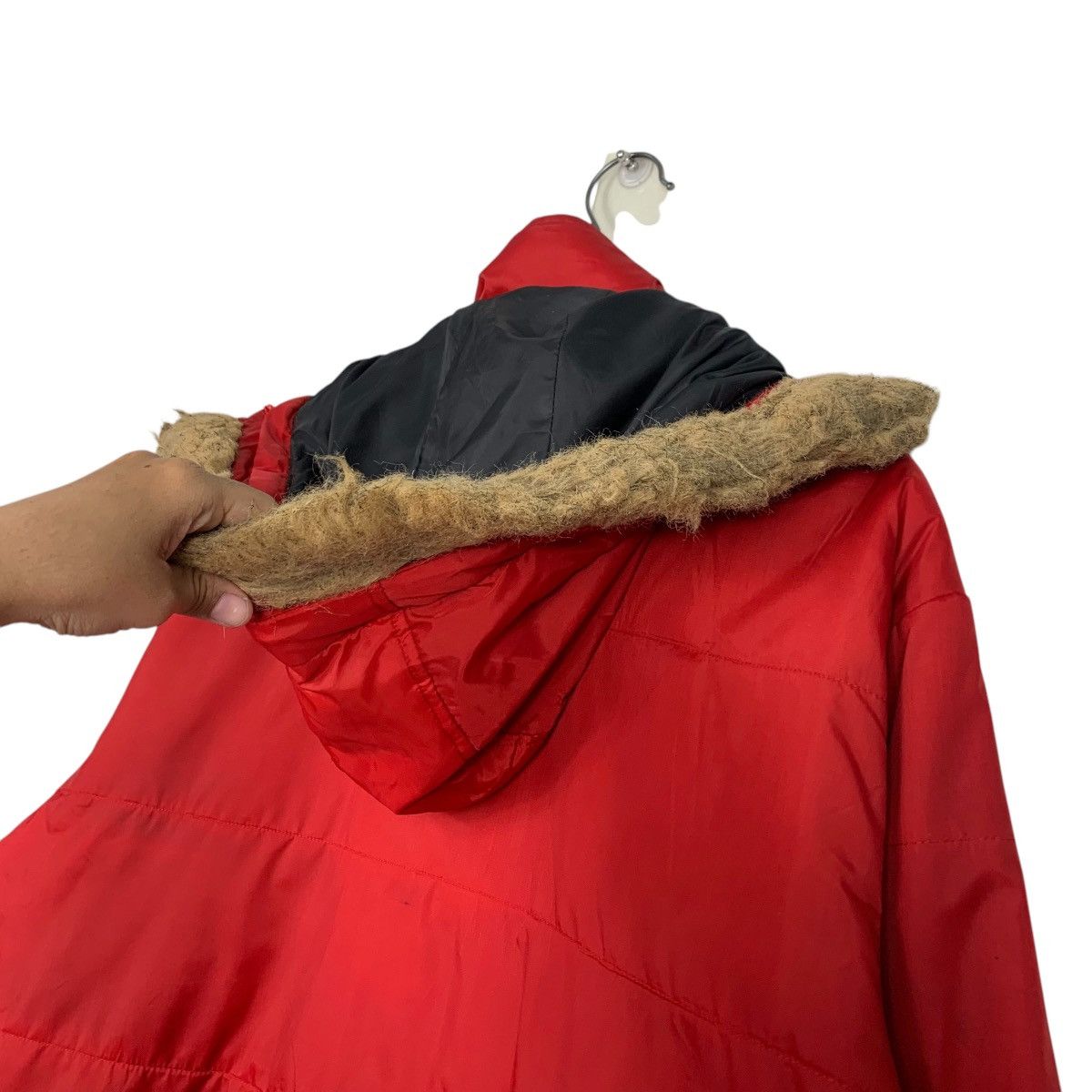 Penfield PENFIELD Red Nylon Faux Fur Hooded Jacket #2781-C125 Size US L / EU 52-54 / 3 - 19 Thumbnail