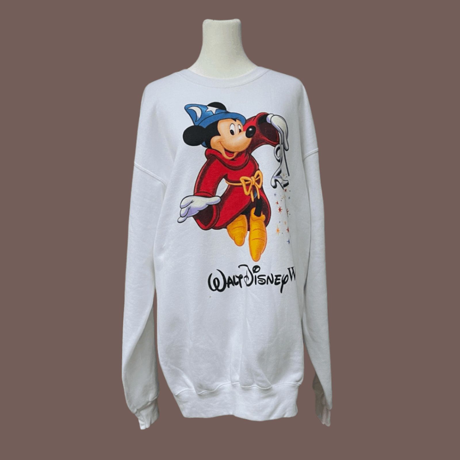 VTG Disney Crewneck Mickey Inc White 25th Anniversary MIUSA