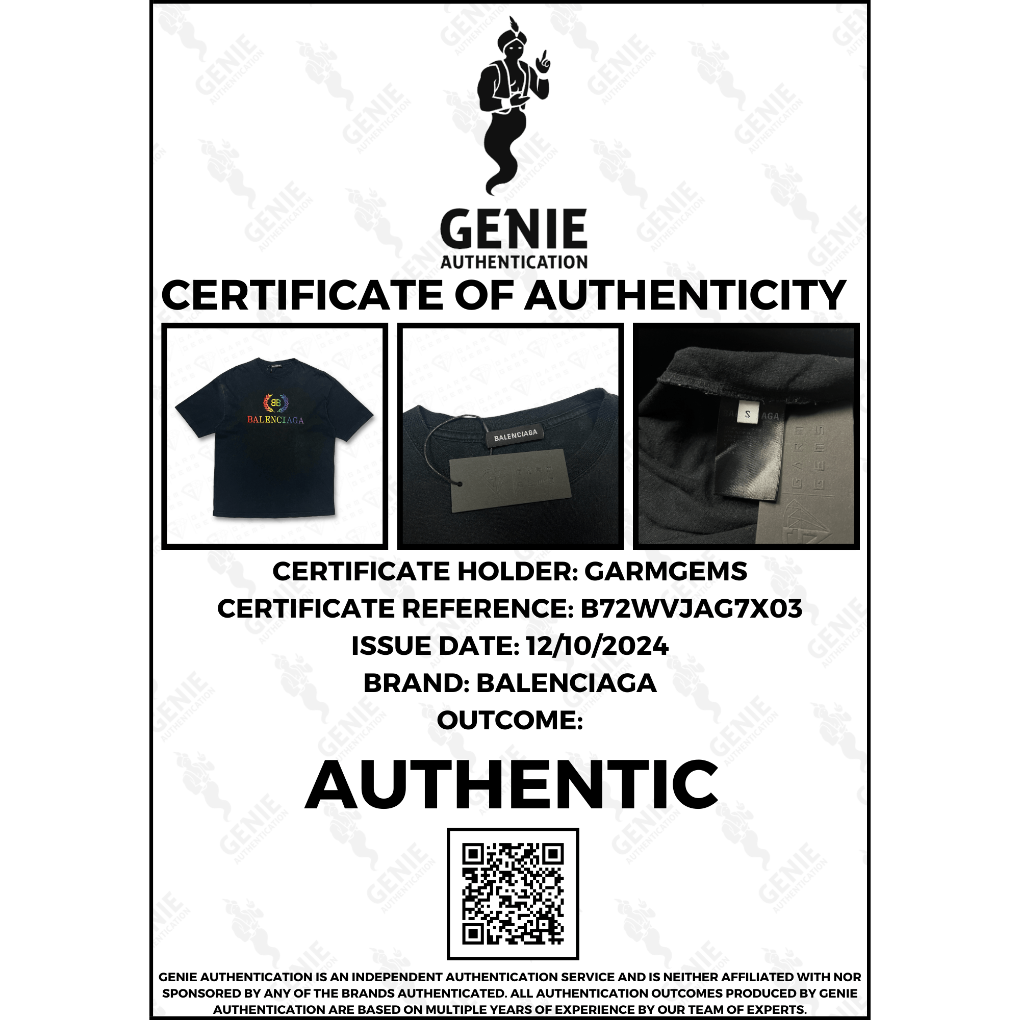 Balenciaga Balenciaga Rainbow Embroidered BB Crest T-Shirt Size US S / EU 44-46 / 1 - 10 Thumbnail