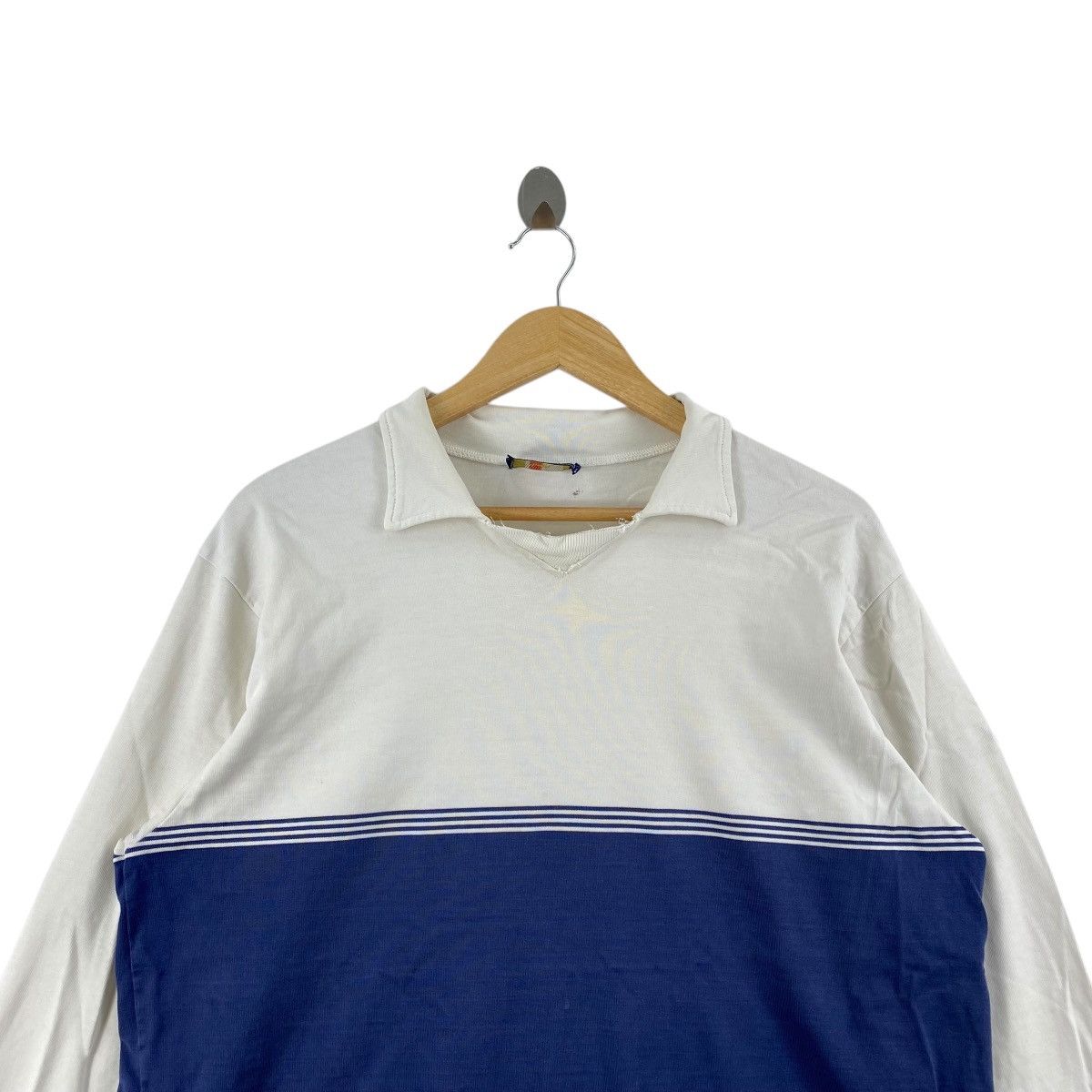 Saint James × Vintage Vintage SAINT JAMES Made In France Crest Polo Tee Shirt Size L / US 10 / IT 46 - 2 Thumbnail
