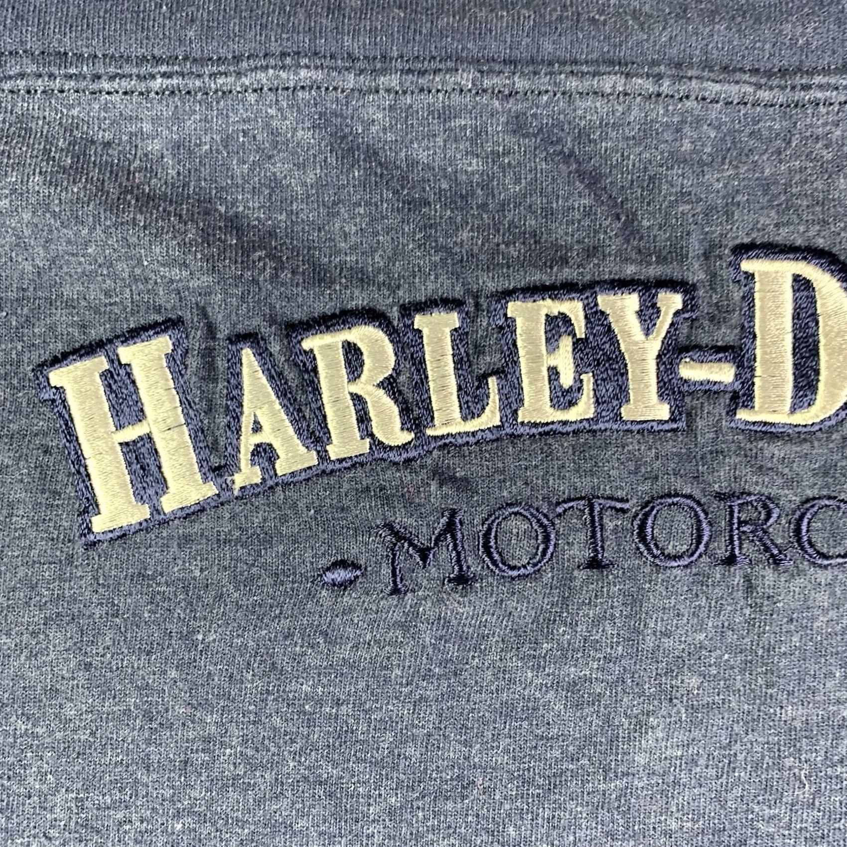 Harley Davidson VINTAGE Harley-Davidson Shirt 2XL Blue Embroidered Made in USA Men Short Sleeve Crew Neck USA Motorcycle 1990s Boys? Size US XXL / EU 58 / 5 - 5 Thumbnail