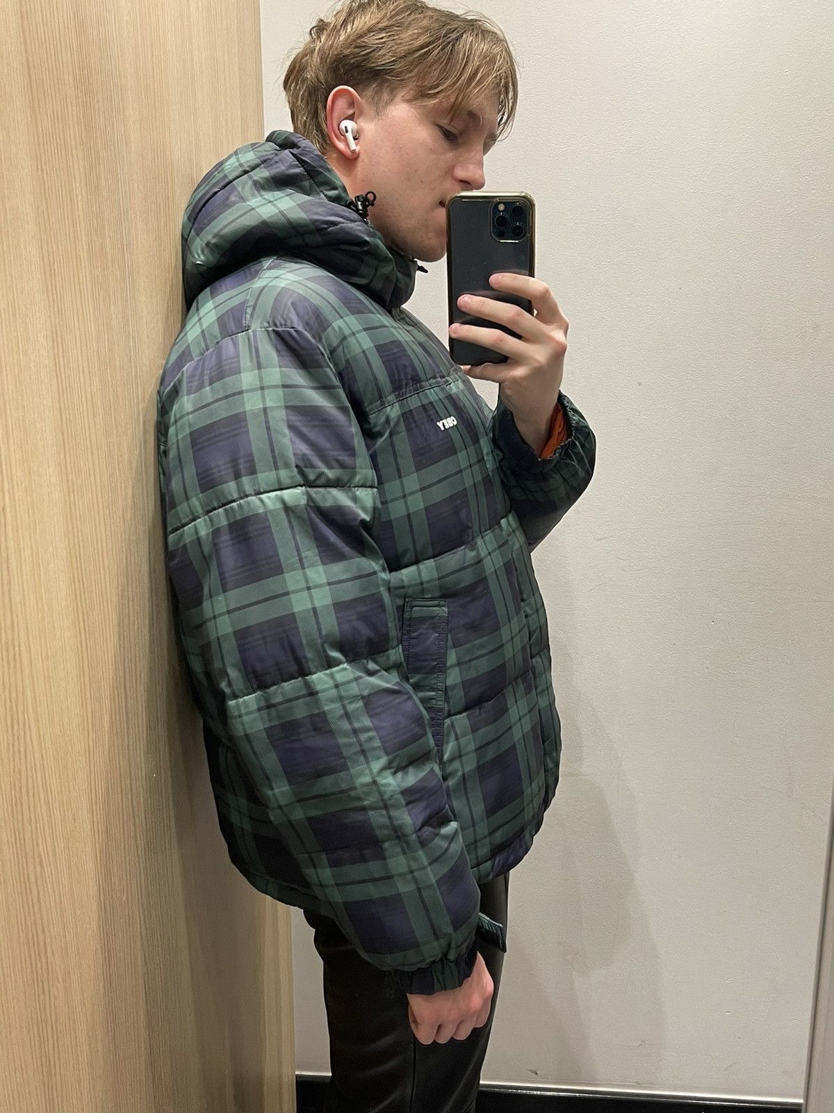 Obey Obey Small Logo Checkered Green Navy Puffer Jacket Size US S / EU 44-46 / 1 - 3 Thumbnail