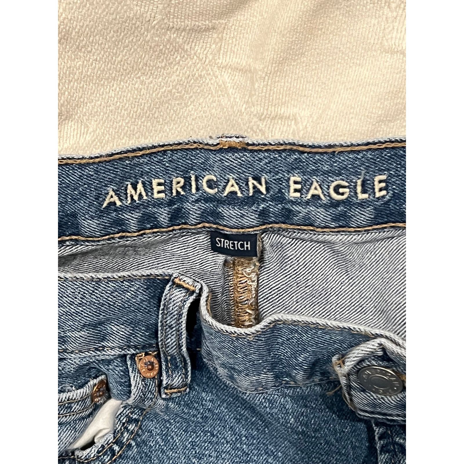 American Eagle Outfitters American Eagle High-Rise Straight Jeans Womans L (12) Size 34" / US 12 / IT 48 - 3 Thumbnail