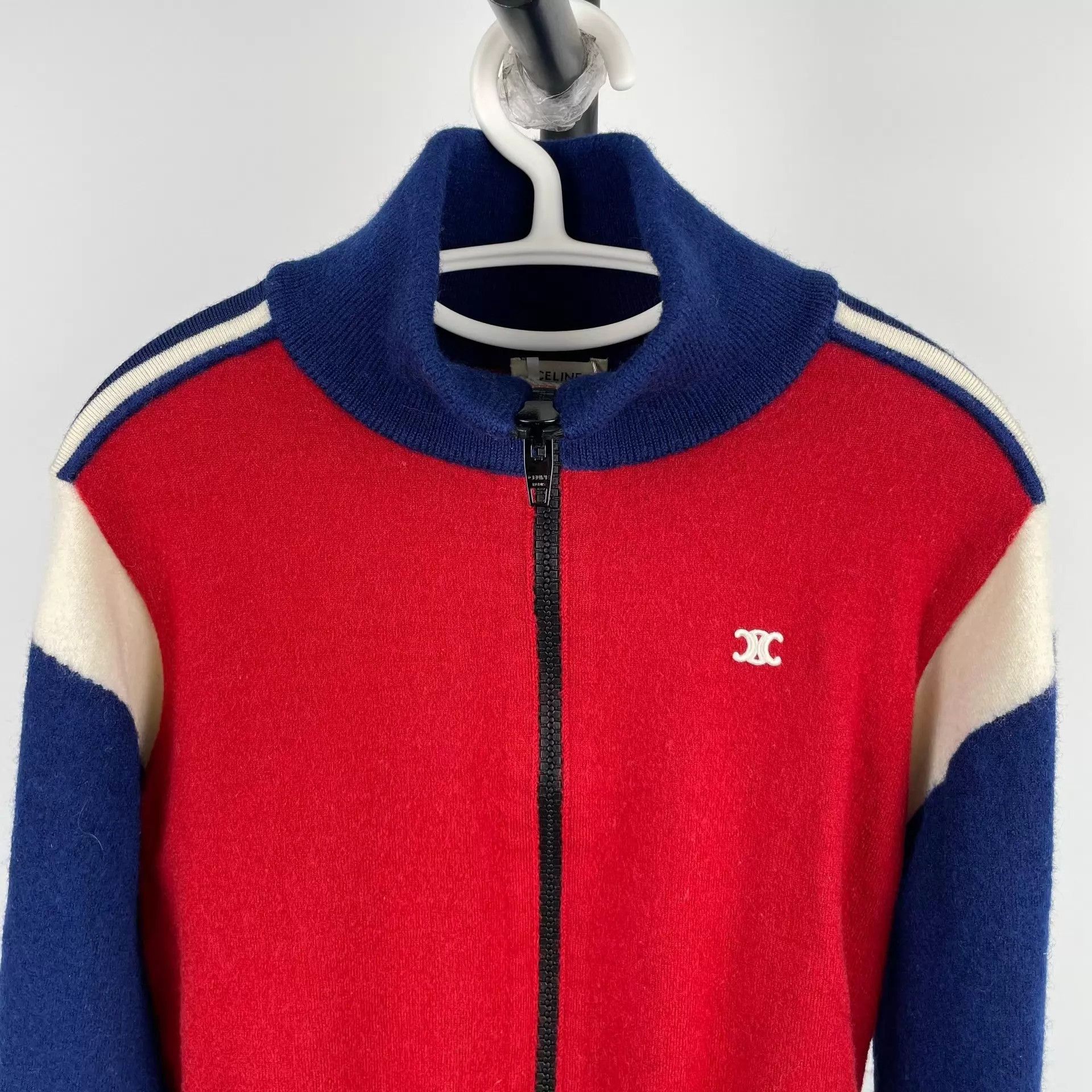 Celine CELINE Colorblocked Triomphe Embroidered Wool Jkt XS Size XS / US 0-2 / IT 36-38 - 9 Thumbnail