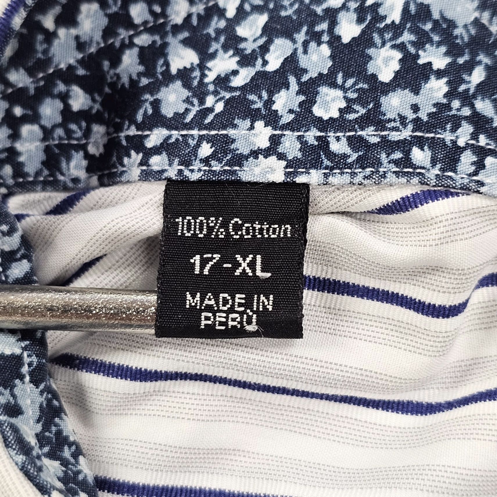 Ike Behar VINTAGE Ike Behar Shirt Men's XL White Blue Striped Flip Cuff Long Sleeve Casual Friday Size US XL / EU 56 / 4 - 6 Thumbnail