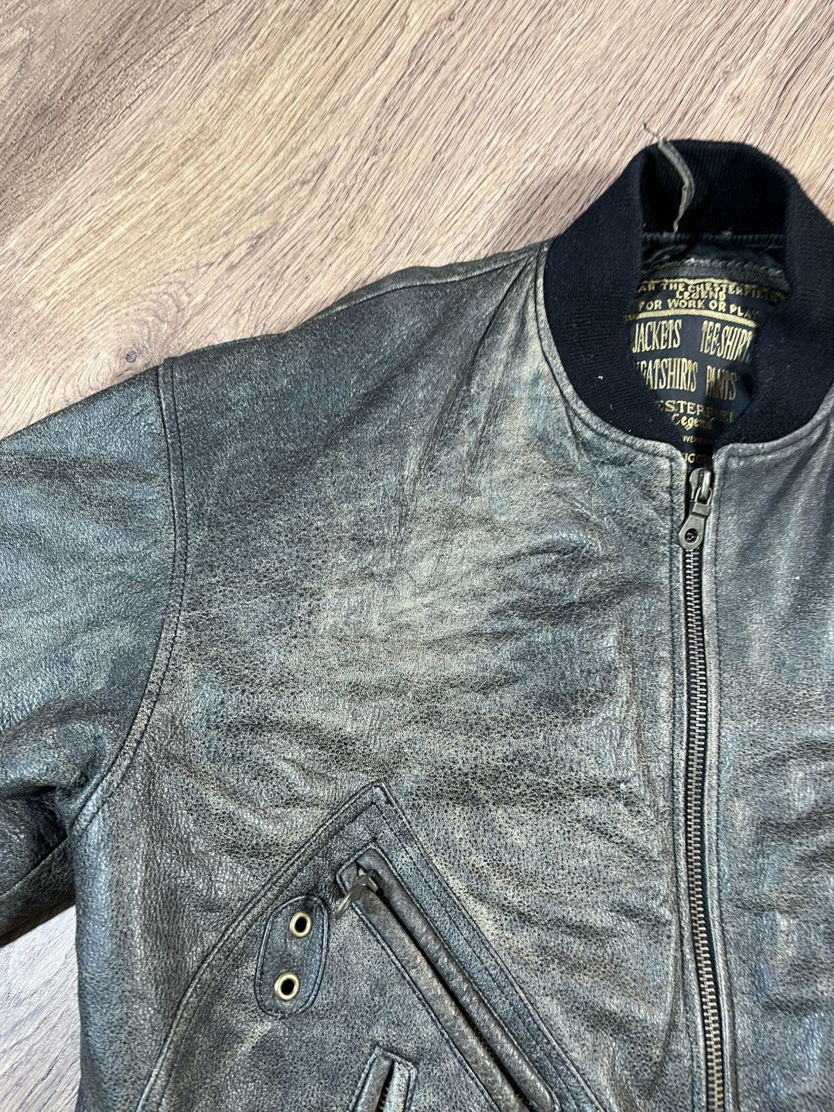 Leather Vintage Chesterfield Leather Jacket she is alone Size US L / EU 52-54 / 3 - 10 Thumbnail