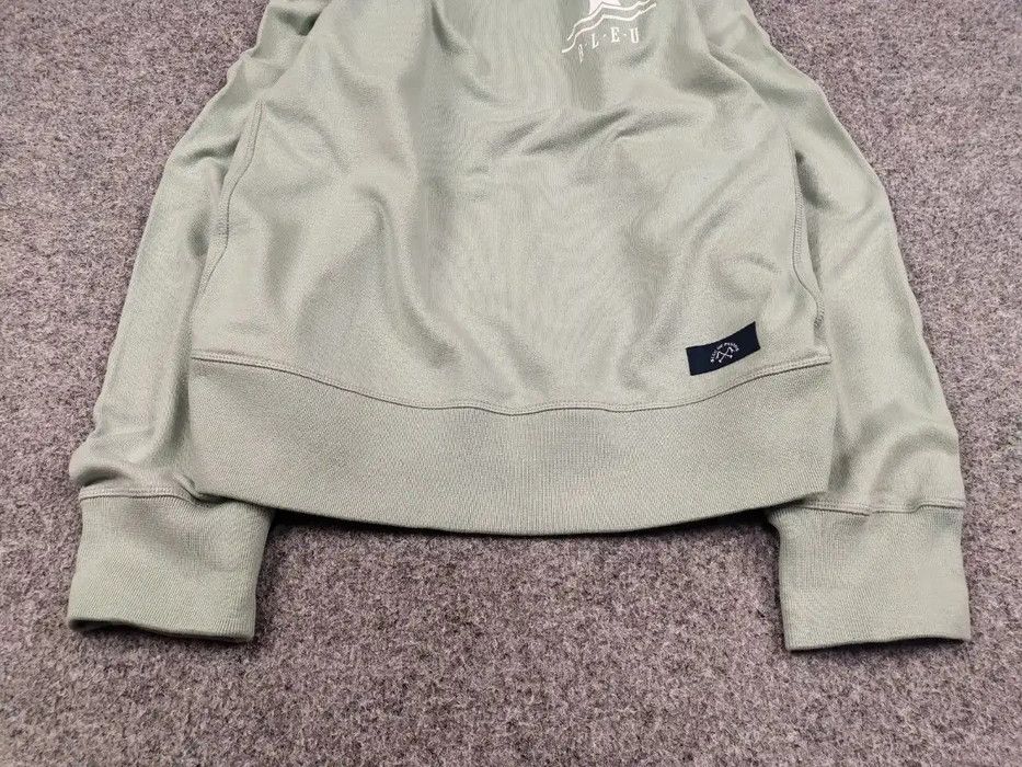 Bleu De Paname Crew Check Logo Jumper Sweatshirt in Green, Men's — image 4 of 6