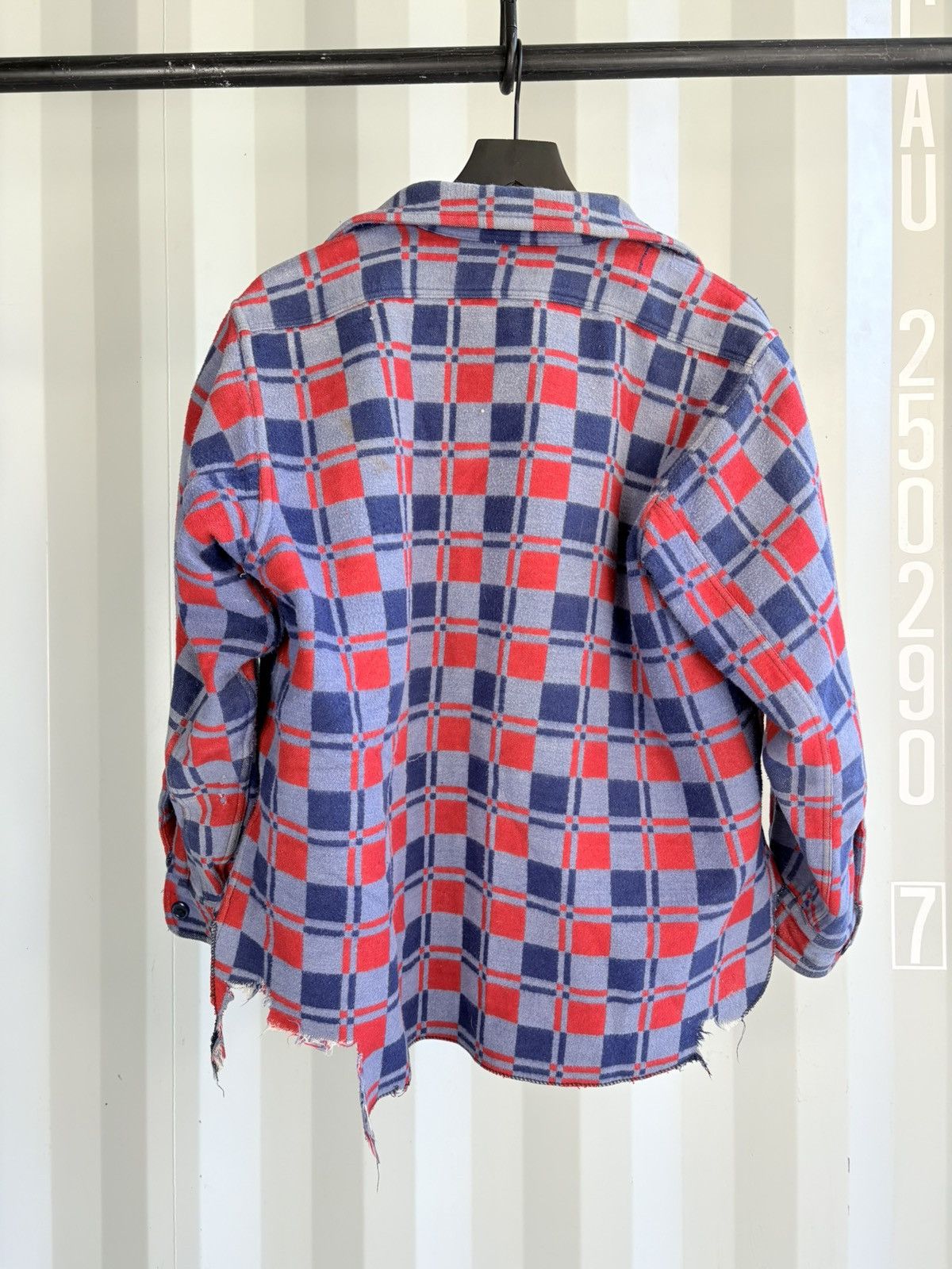 Vintage Moleskin Flannel Sun Faded Thrashed ERD Grunge Size US L / EU 52-54 / 3 - 3 Thumbnail