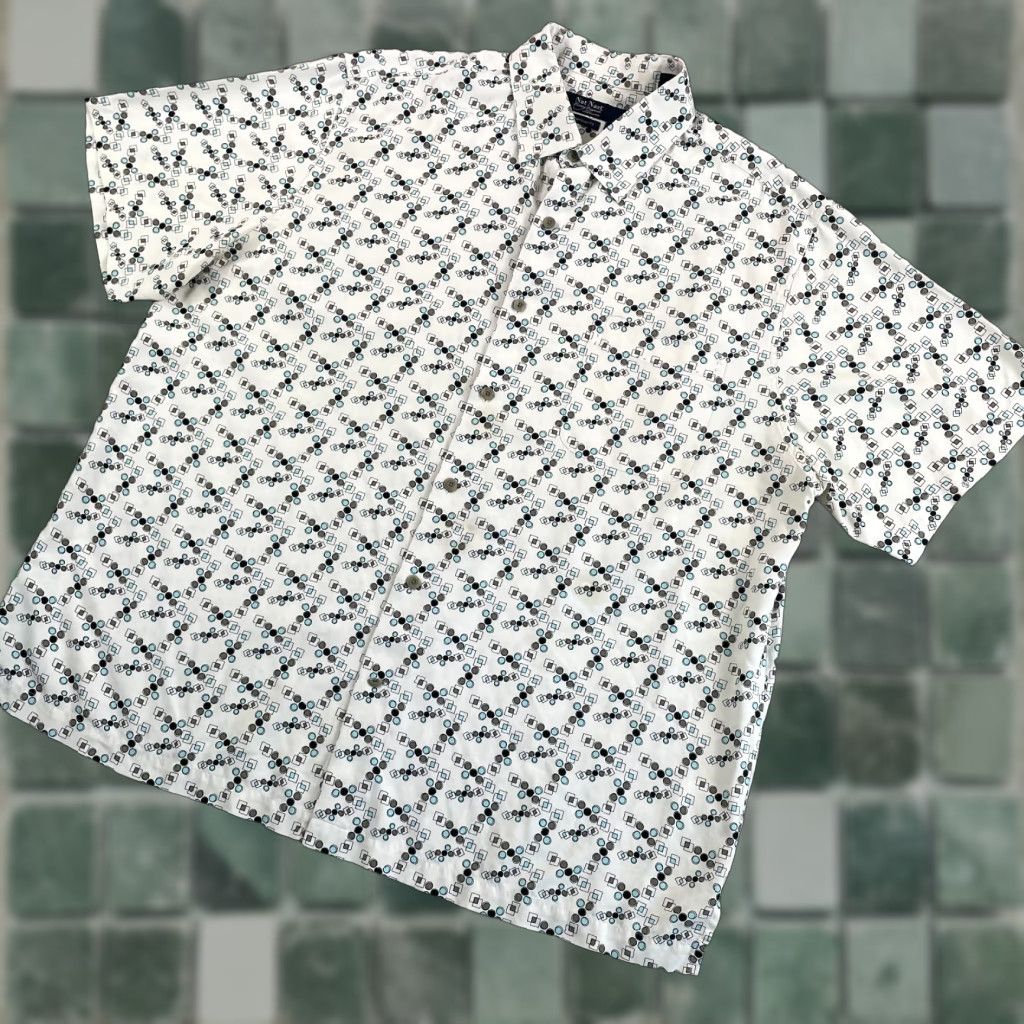 Nat Nast Nat Nast American Fit Shirt Men XL White Multi Geometric AOP Silk SS NWOT Size US XL / EU 56 / 4 - 1 Thumbnail