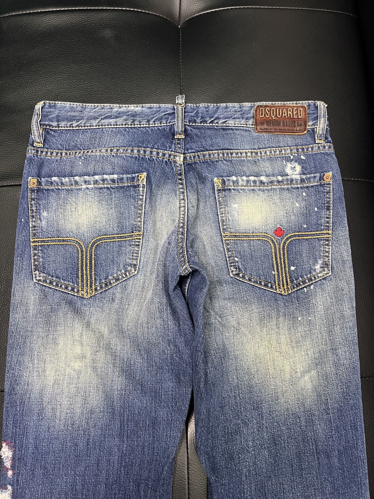 Dsquared2 Dsquared2 SS13 Distressed Patch Washed Denim Jeans Size US 34 / EU 50 - 6 Thumbnail