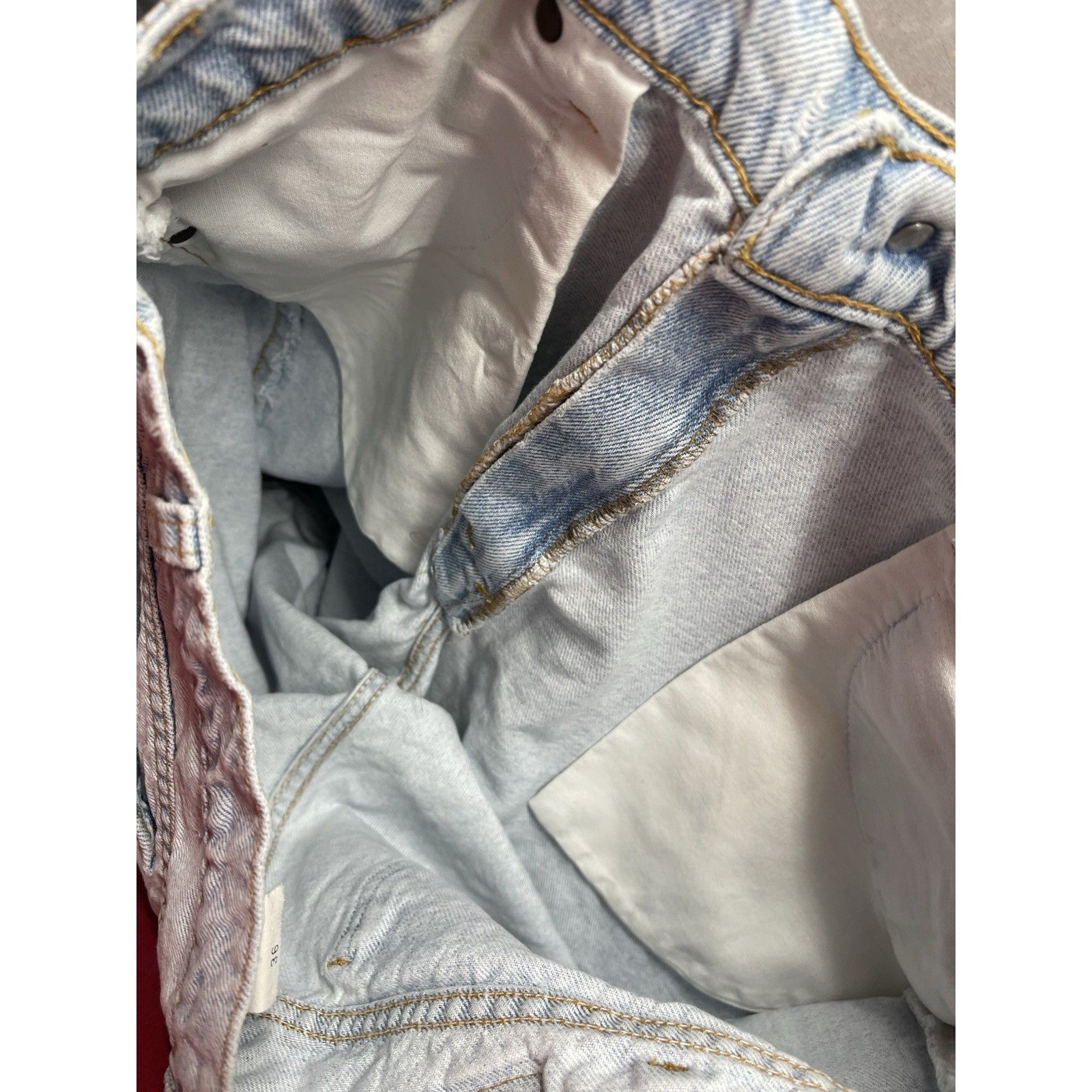 Levi's VTG 90s Levi's 550 Relaxed Fit Light Wash Orange Tab Denim S Size US 36 / EU 52 - 9 Thumbnail