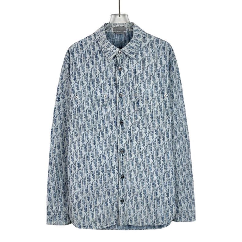 Dior Dior Size 38 Blue logo jacquart full printed cotton lapel s Size US XS / EU 42 / 0 - 1 Thumbnail