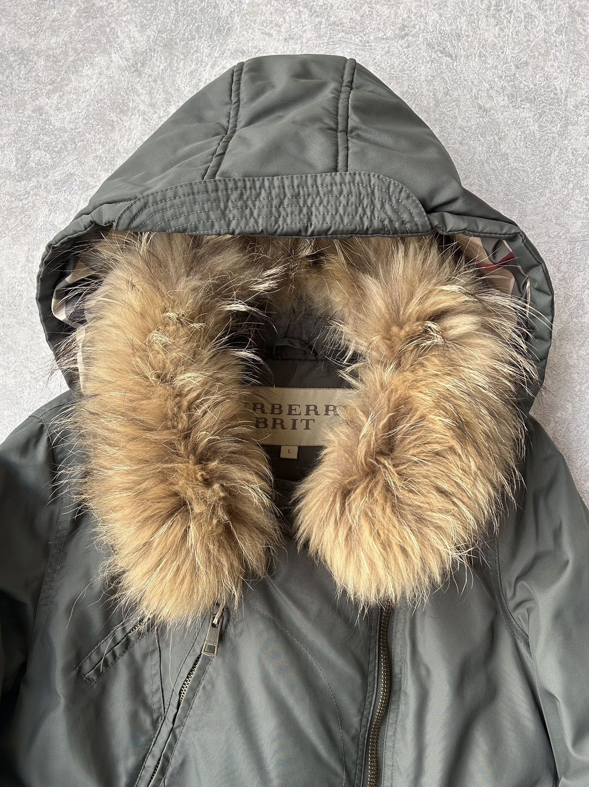 Burberry Burberry Brit Fur Ski Down Nova Check Parka Jacket Size L / US 10 / IT 46 - 12 Thumbnail
