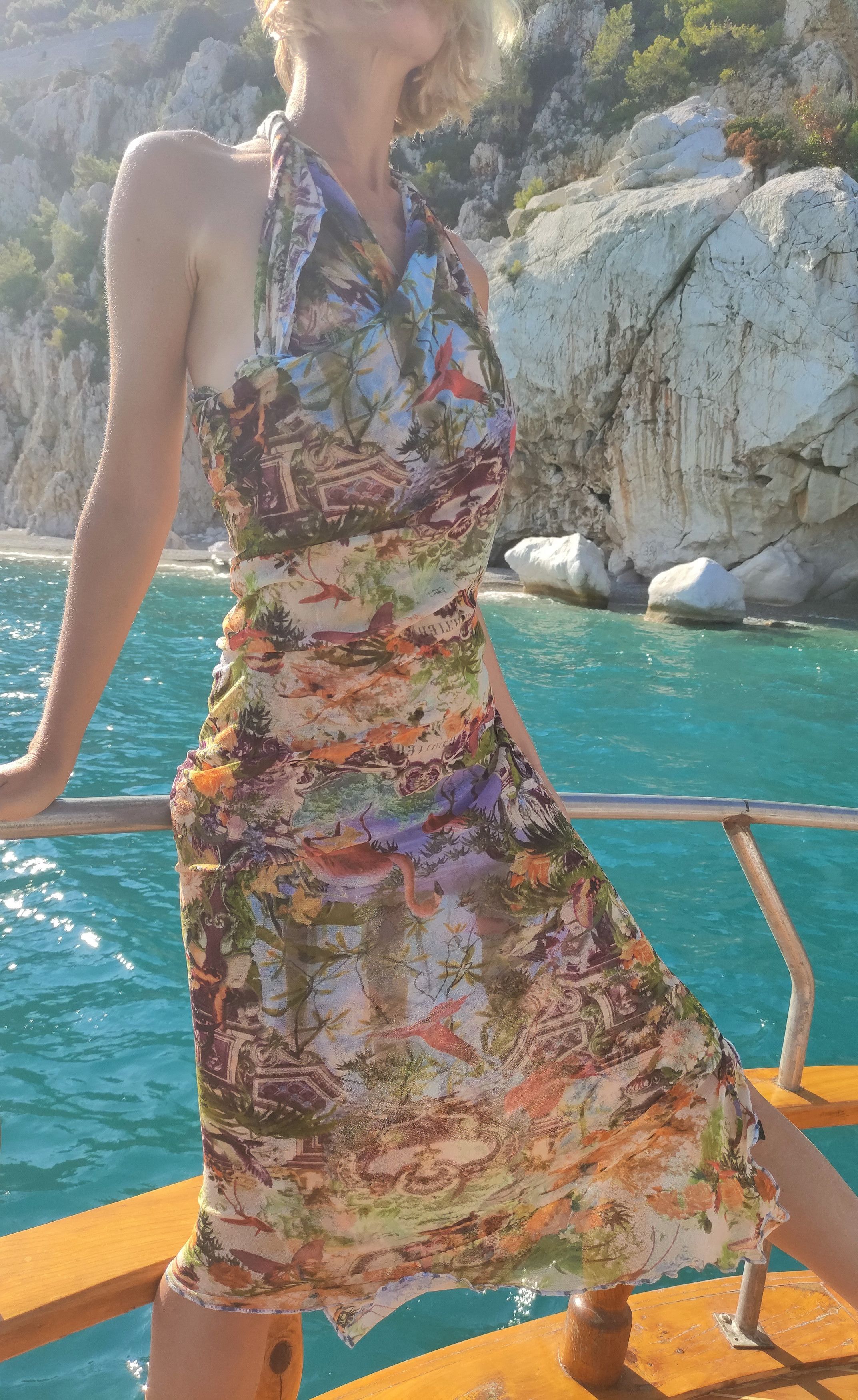 Jean Paul Gaultier Jean Paul Gaultier Tropical Butterfly Mesh Pareo Dress Size S / US 4 / IT 40 - 1 Thumbnail