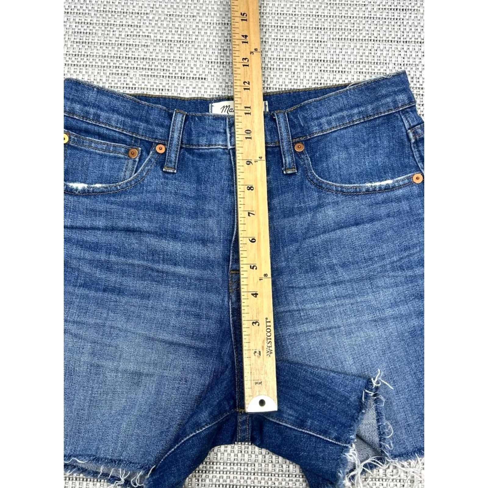Madewell Madewell Shorts Womens 26 Blue High Rise Denim Cut Off Cotton Stretch Frayed Hem Size 26" / US 2 / IT 38 - 5 Thumbnail