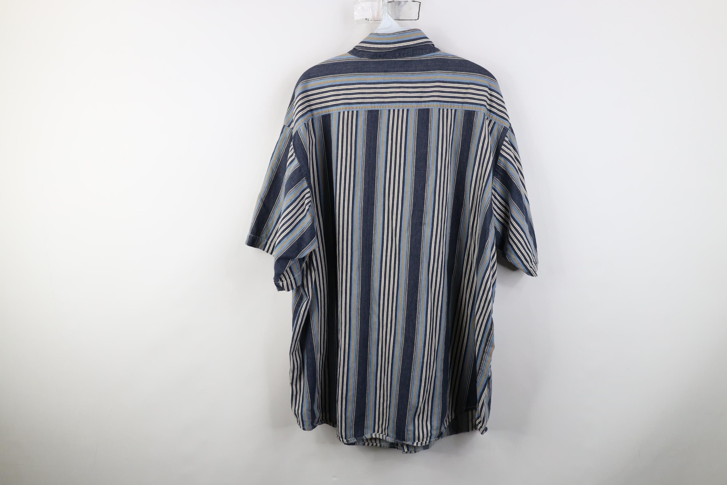 Vintage Vintage 90s Streetwear Block Denim Button Down Shirt Cotton Size US XL / EU 56 / 4 - 8 Thumbnail