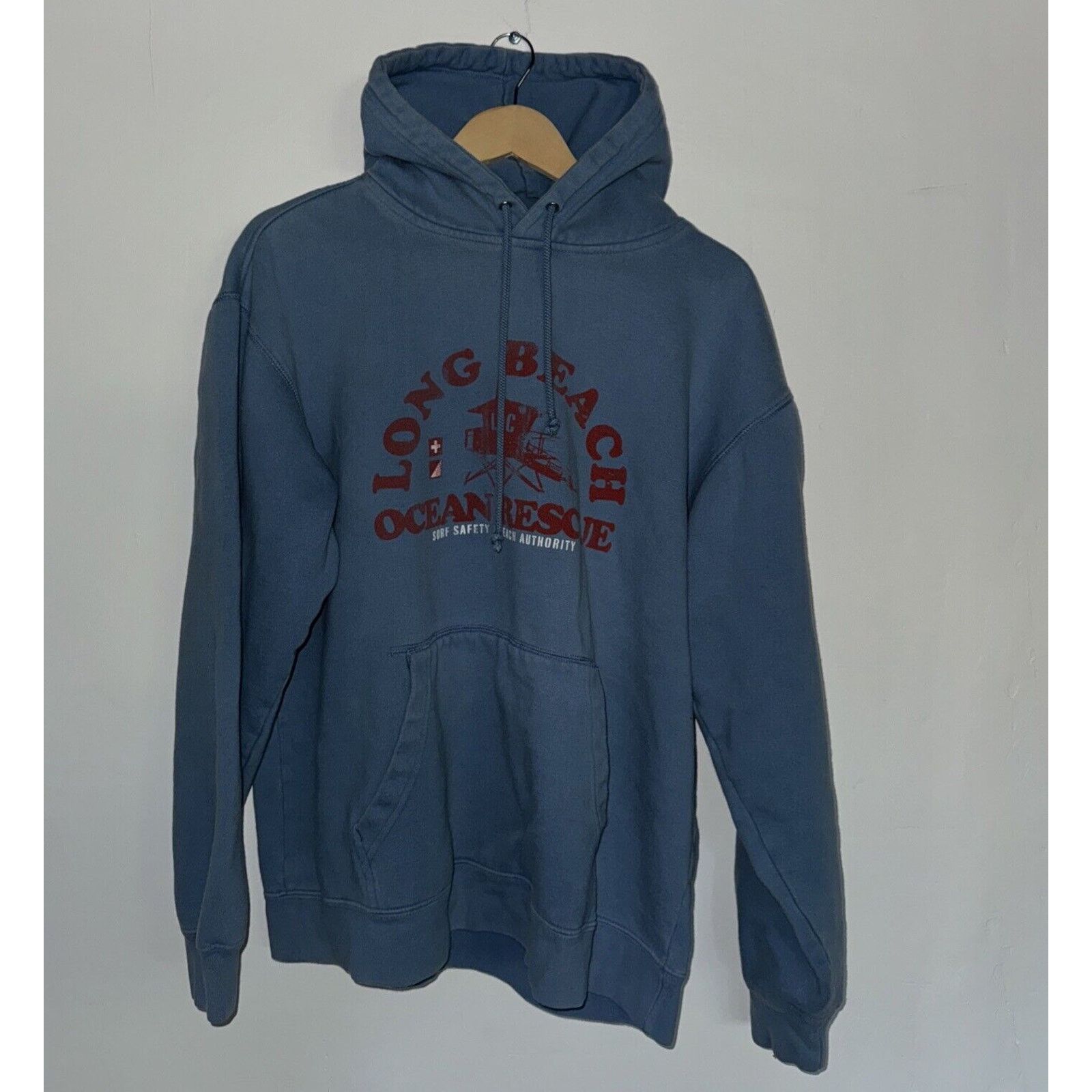Mossimo × Vintage Mossimo Hoodie Blue L 23x25 Long Beach Ocean Rescue Surfing Size US L / EU 52-54 / 3 - 1 Thumbnail