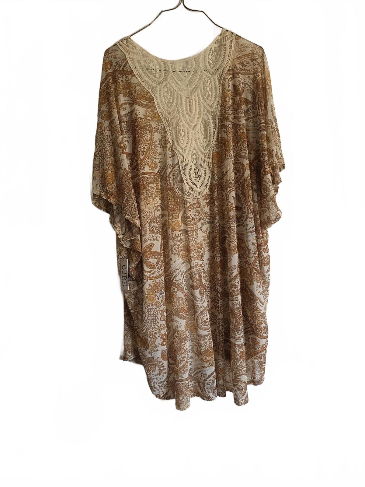 J.Crew Cure XL Brown Paisley Lightweight Semi Sheer Open Cardigan Size XL / US 12-14 / IT 48-50 - 12 Thumbnail