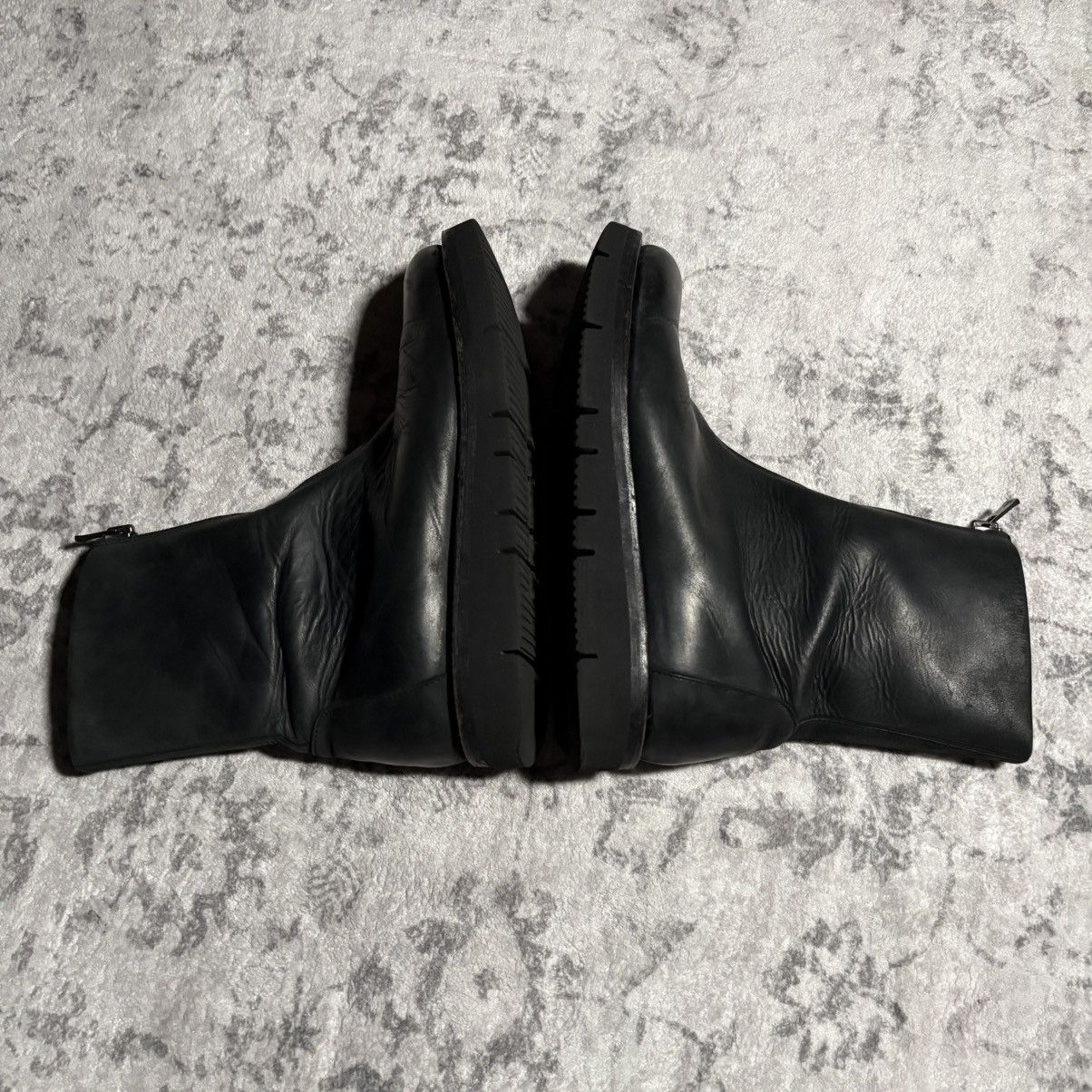 RIPVANWINKLE RIPVANWINKLE Spiral Zip Leather Creeper Boots Black | 40 Size US 9 / EU 42 - 6 Thumbnail