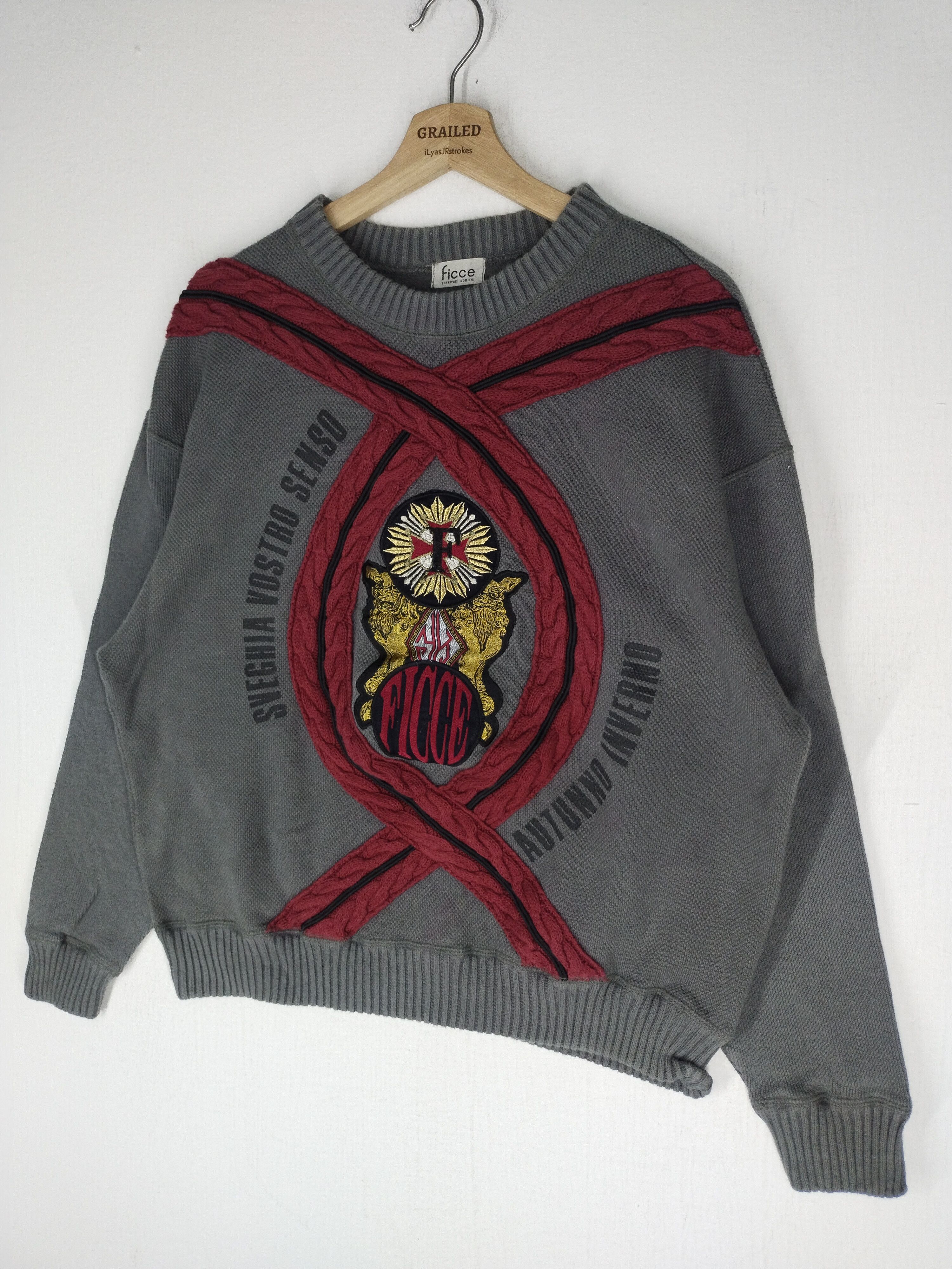 Yoshiyuki Konishi 1980's Ficce Embroidery Autunno Inverno Sweatshirt Size US L / EU 52-54 / 3 - 2 Thumbnail