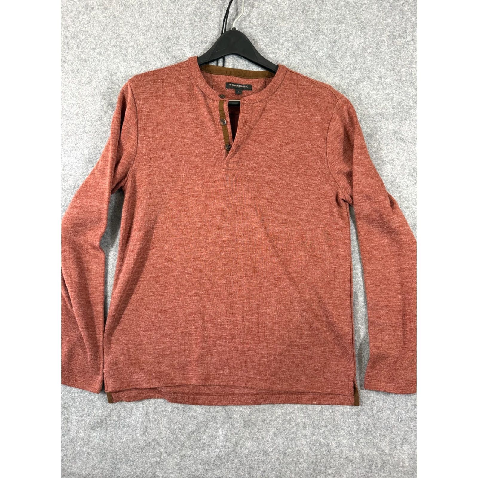 Banana Republic Banana Republic Henley Sweater Mens L Heather Red Knit Long Sleeve Pullover Size US L / EU 52-54 / 3 - 3 Thumbnail