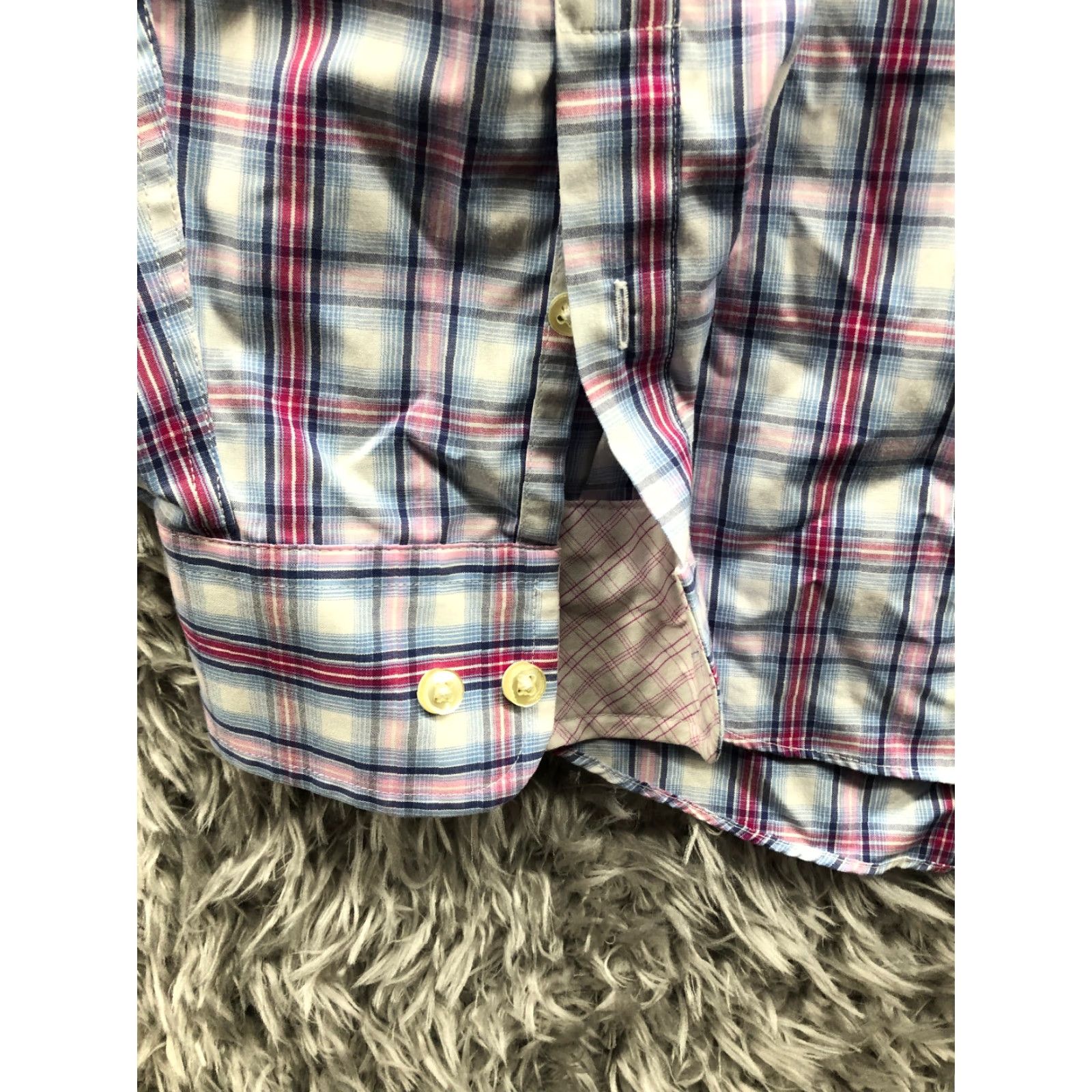 Egara Egara Shirt Mens Blue Plaid Long Sleeve Spread Collar Shirt XXL Size US XXL / EU 58 / 5 - 2 Thumbnail