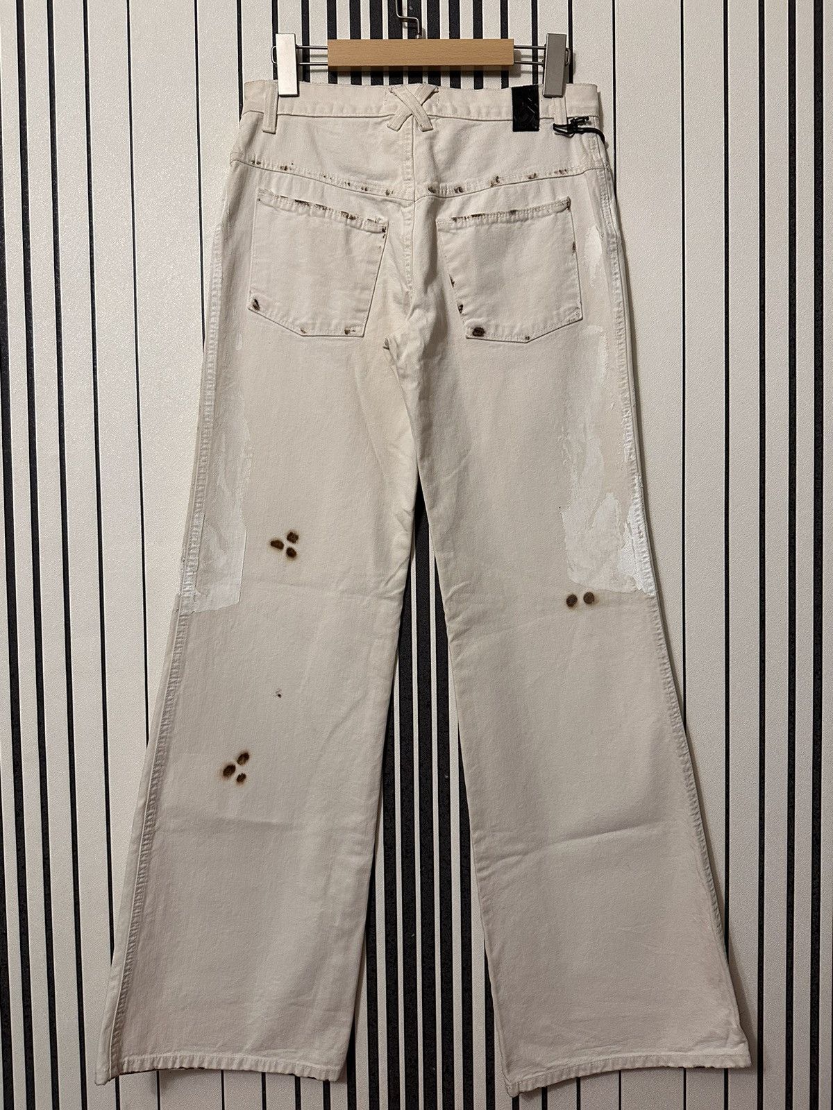 Gianfranco Ferre S/S04 Gianfranco Ferre Burned Painted Y2k Flared Denim Pants Size US 30 / EU 46 - 2 Thumbnail