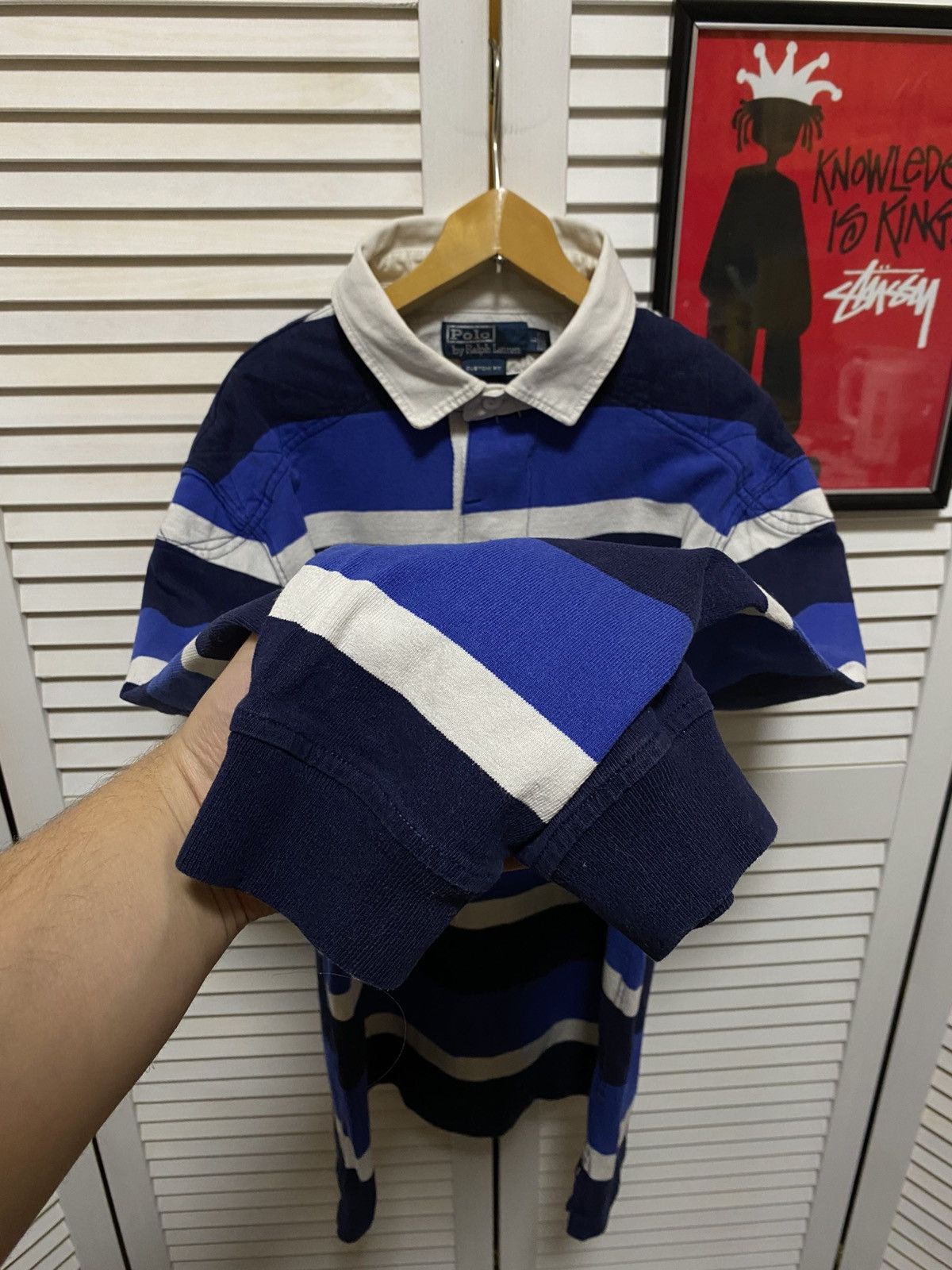 Polo Ralph Lauren Vintage Polo Ralph Lauren T Shirt Long Sleeve Rugby Striped Size US L / EU 52-54 / 3 - 6 Thumbnail