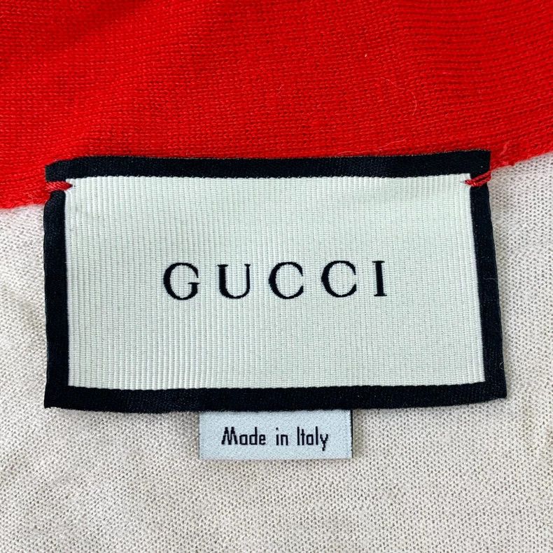 Gucci Gucci Beige bee embroidered wool V-neck long-sleeved knitte Size US S / EU 44-46 / 1 - 5 Thumbnail