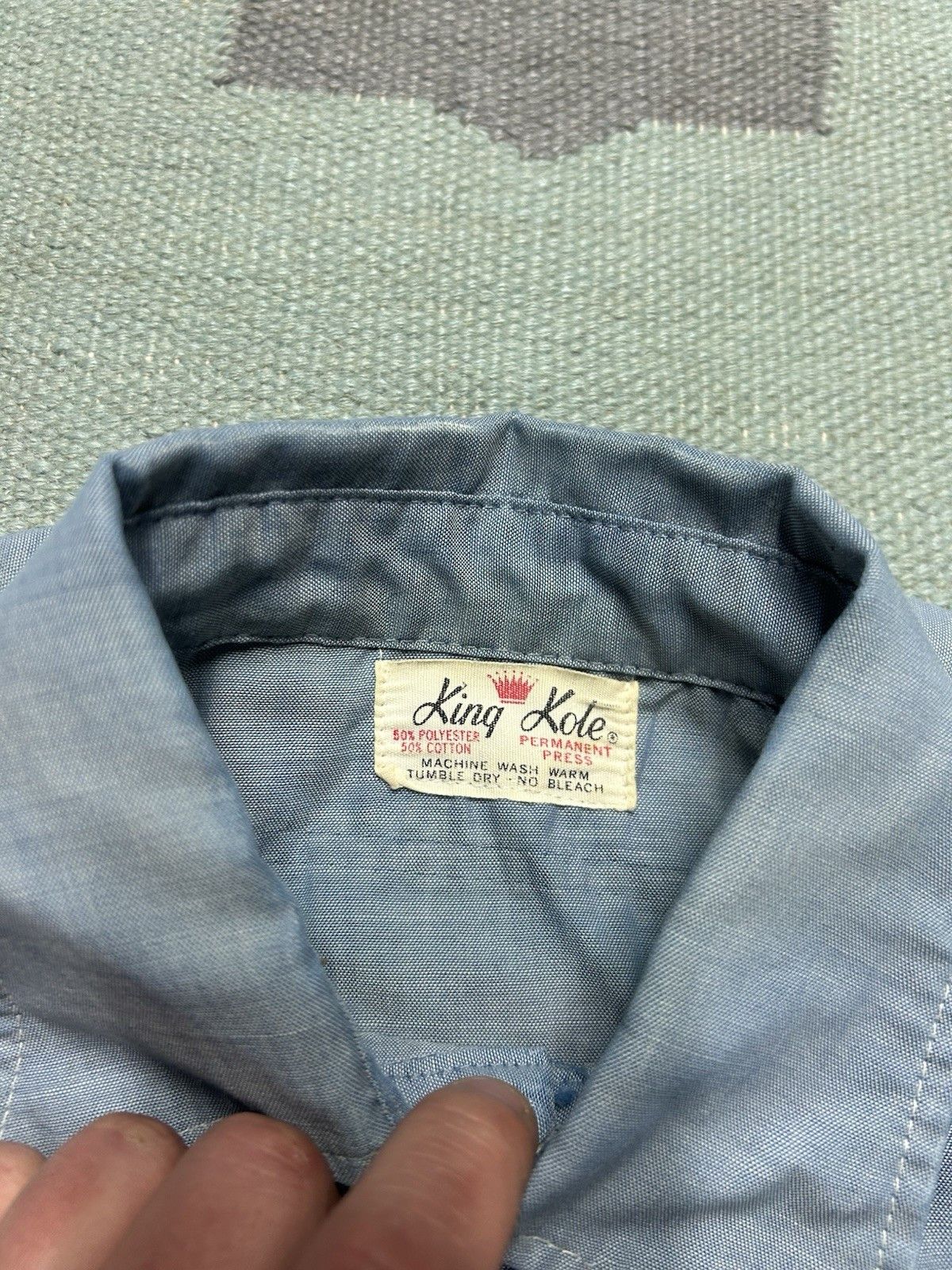 Vintage Vtg 1970s chambray work shirt King Kole distressed AS IS M Size US M / EU 48-50 / 2 - 9 Thumbnail