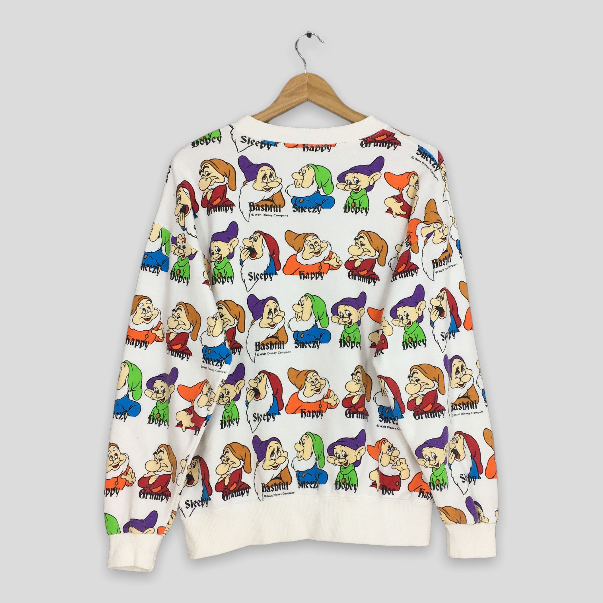 Disney Vintage 90s Grumpy Dopey 7 Dwarf Sweatshirts Medium Size US M / EU 48-50 / 2 - 6 Thumbnail