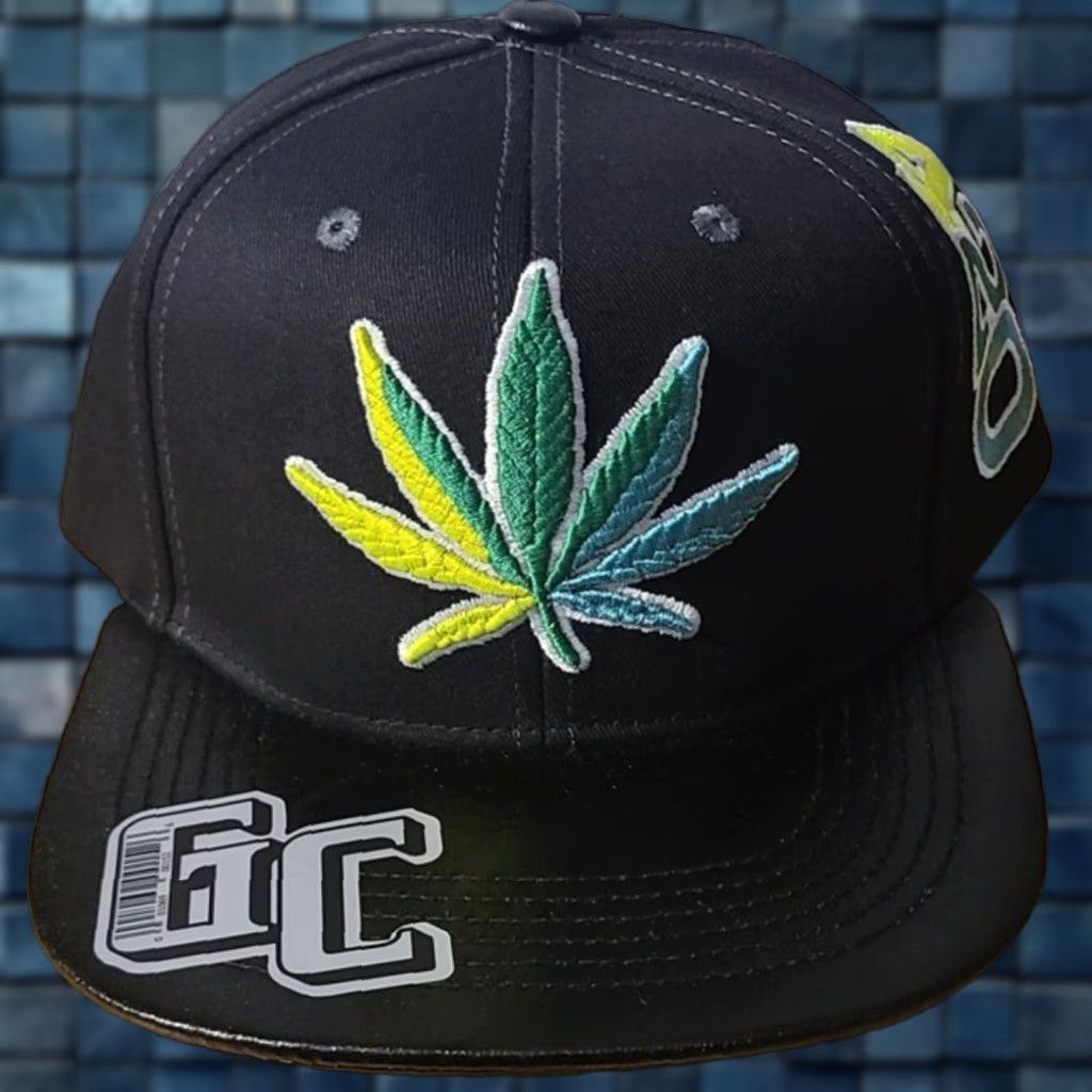 Vintage VINTAGE Marijuana Leaf 420 Cannabis Weed Snapback Baseball Cap Men Black Adjustable Hat Size ONE SIZE - 1 Thumbnail
