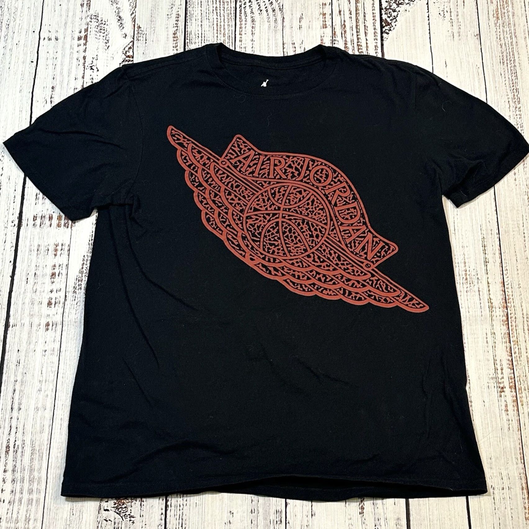 Jordan Brand Air Jordan Black Tee Shirt Red Basketball Wings Graphic Print Men's Medium Size US M / EU 48-50 / 2 - 2 Thumbnail