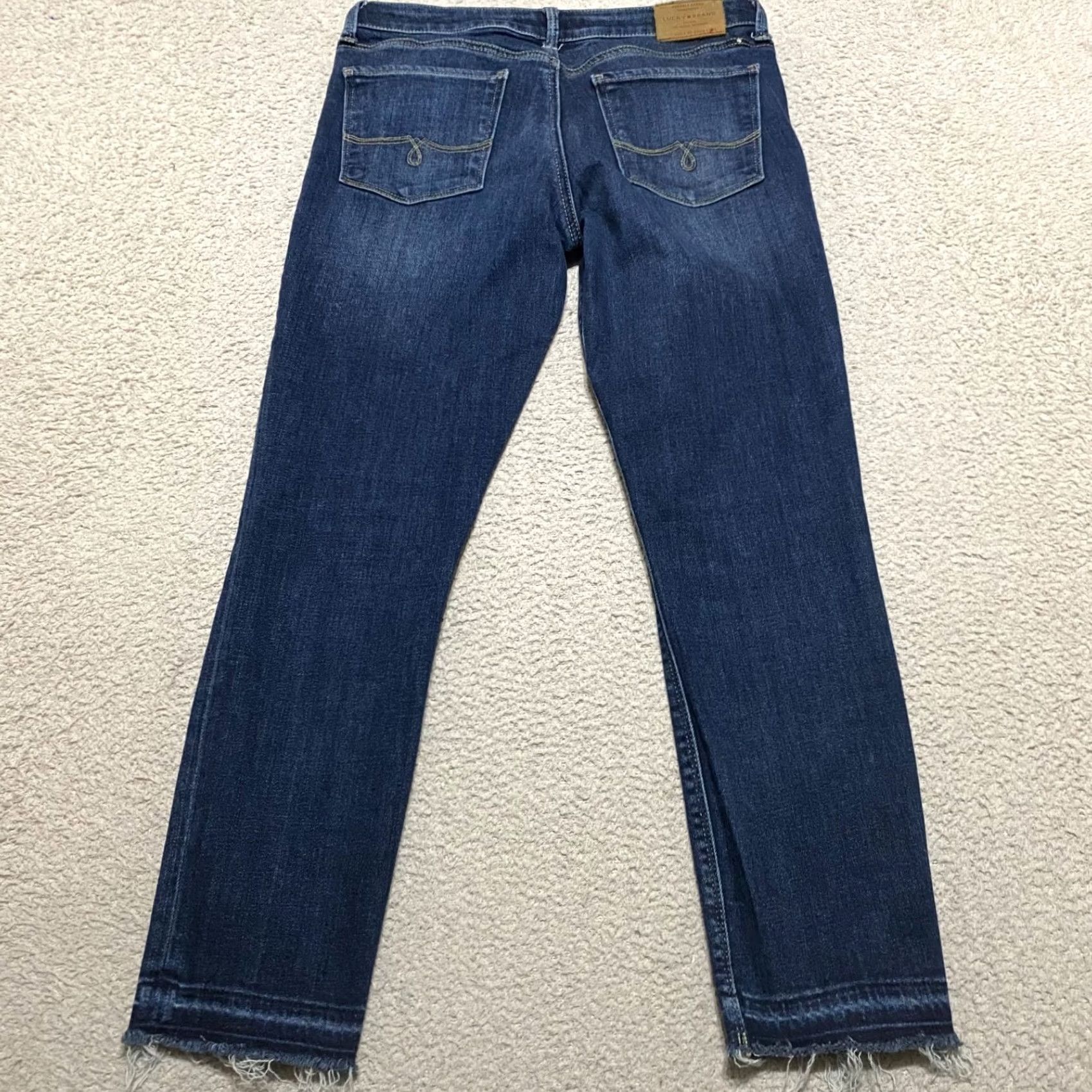 Lucky Brand Lucky Brand Lolita Skinny Jeans - Blue Denim Dark Wash Crop - Womens Size 6 Skinny Regular 28 Inseam 5-Pocket Stitch Button Zip Low Rise Size 28" / US 6 / IT 42 - 2 Thumbnail