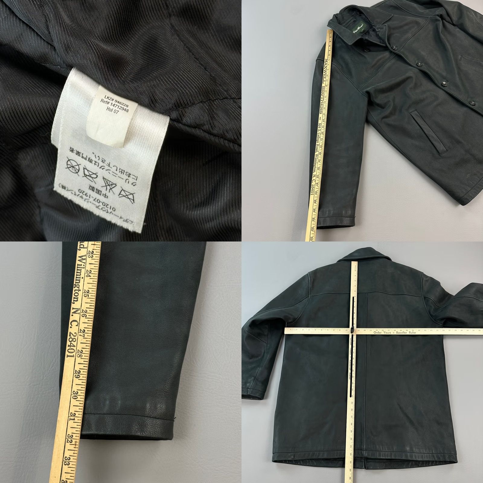 Eddie Bauer VINTAGE Eddie Bauer Jacket Mens Large Dark Gren Charcoal Leather Button Front Size US L / EU 52-54 / 3 - 8 Thumbnail