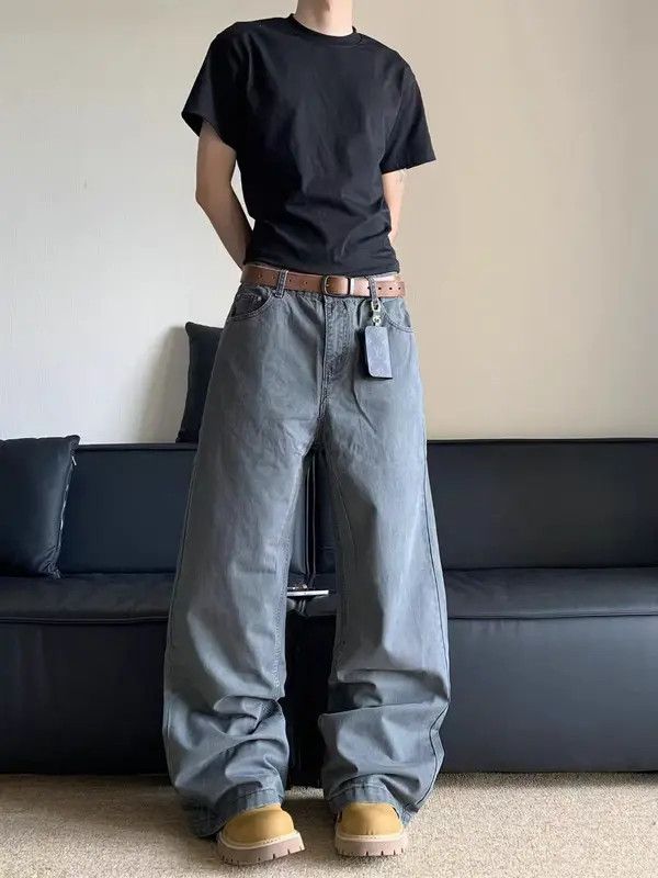 Japanese Brand Vintage washed workwear straight leg baggy jeans Size US 32 / EU 48 - 6 Thumbnail