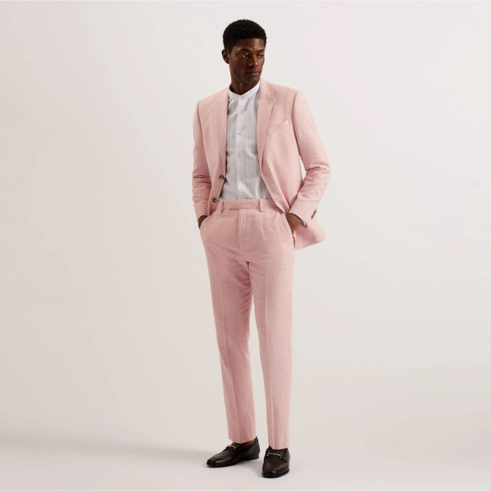 Ted Baker Ted Baker London Men's Pink Casual Slim Fit Trousers 36R Size US 36 / EU 52 - 3 Thumbnail