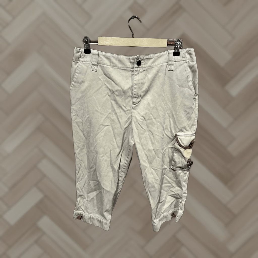 Ralph Lauren Lauren Ralph Lauren Womens Capri Pants Khaki Beige 12 Petite Beige Capri Women Pants 12 Petite Size 34" / US 12 / IT 48 - 1 Thumbnail