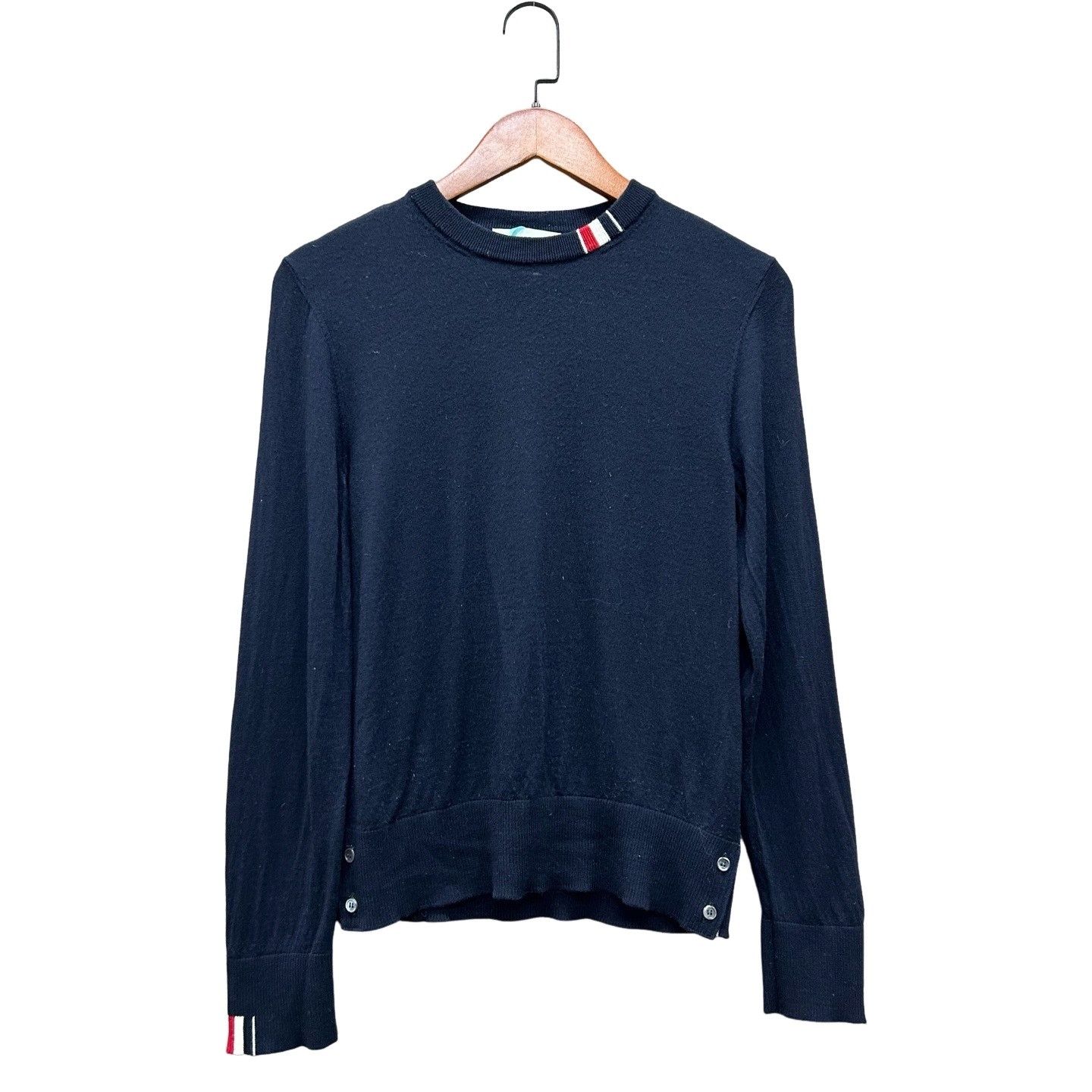 Thom Browne Thom Browne Navy Wool Crewneck Sweater Size 1 Size US S / EU 44-46 / 1 - 1 Thumbnail