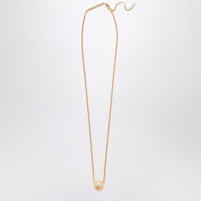 Loewe Loewe Anagram Pebble Necklace In Gold-Plated Silver