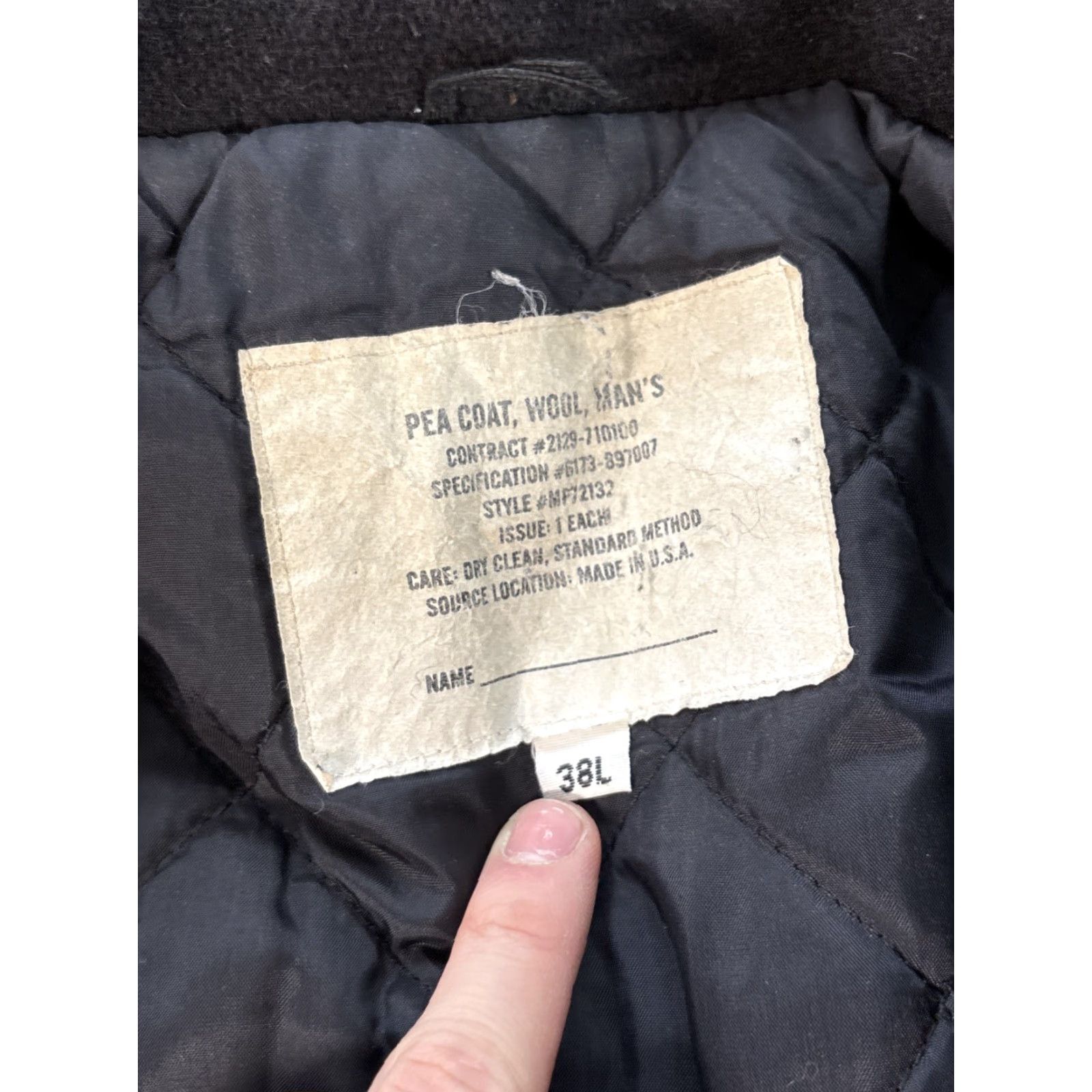 Vintage VINTAGE US Navy Mens Coat Pea Wool Black 38L MP72132 US Navy Pea Coat Mens Size 38L Black Wool Blk Size US XXS / EU 40 - 4 Thumbnail